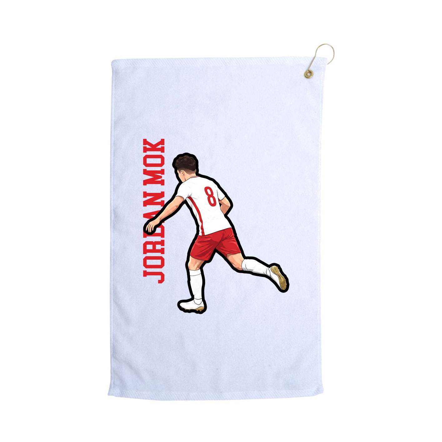 Golf Towel — Name Vertical in White