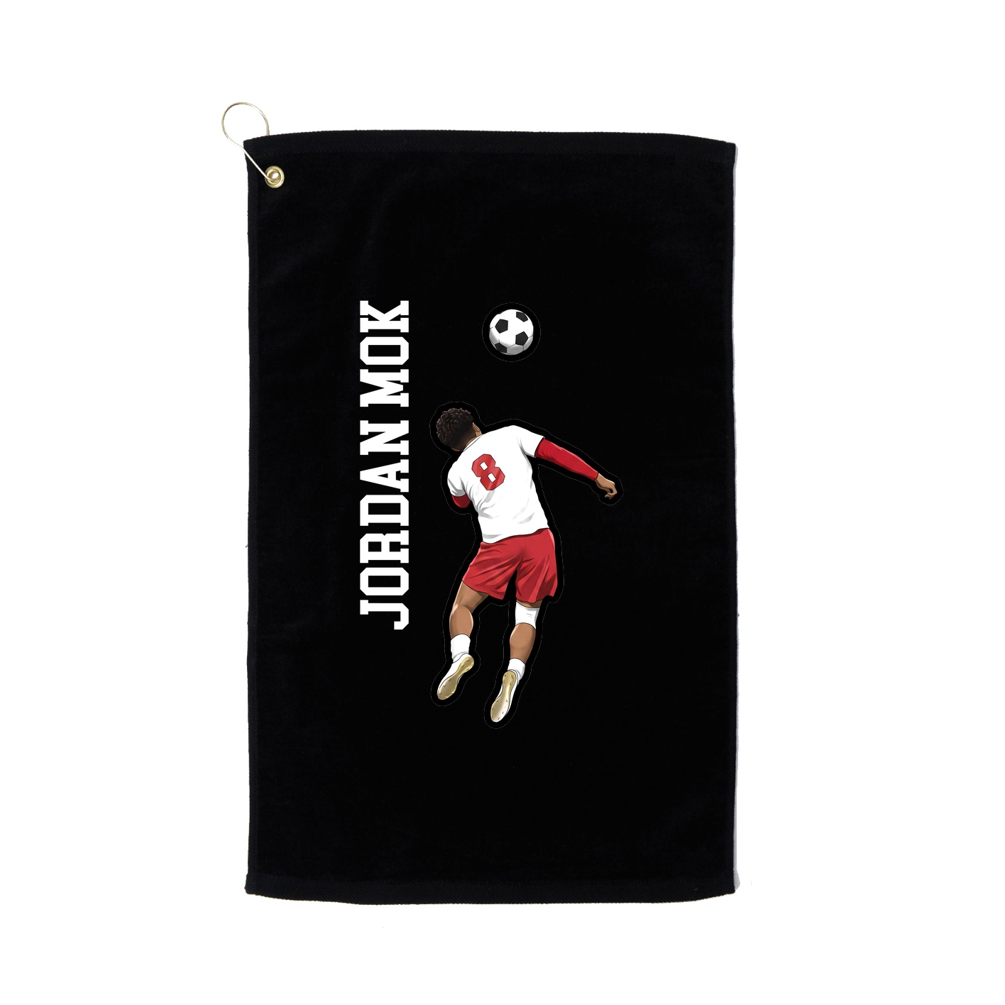 Golf Towel — Name Vertical in Black