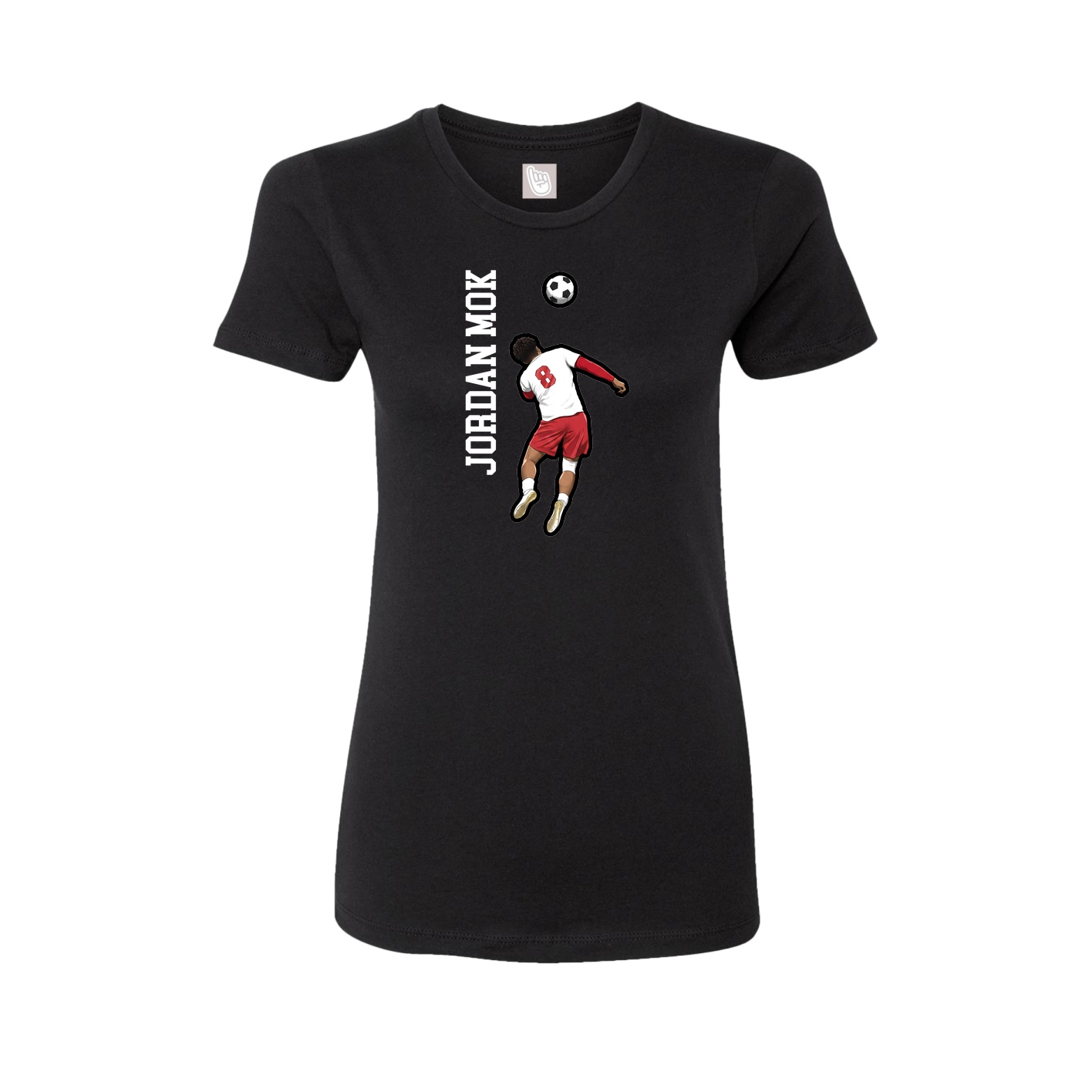Fitted Women's Tee — Name Vertical in Black