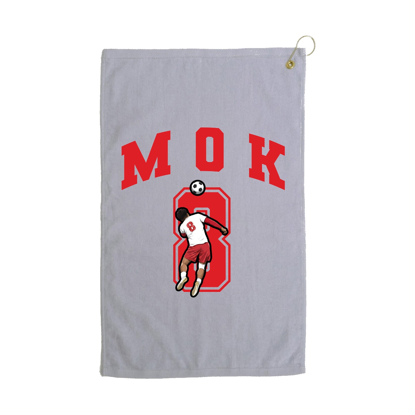 Golf Towel — Number in Grey