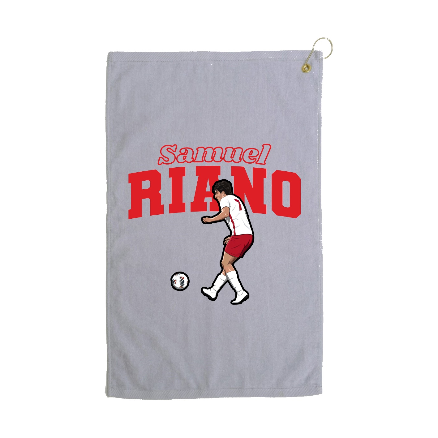 Golf Towel — Name Arch in Grey