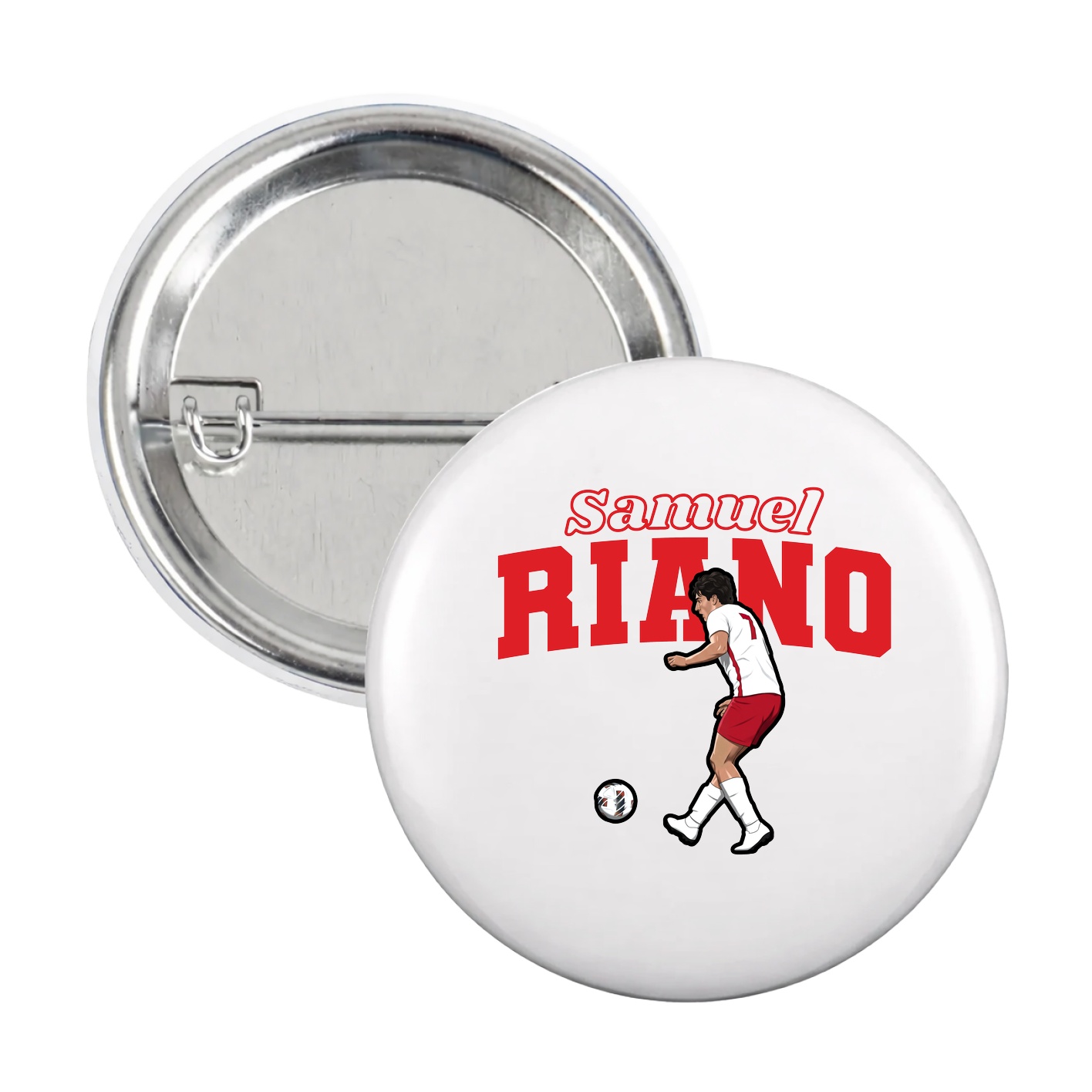 Game Day Button — Name Arch in White