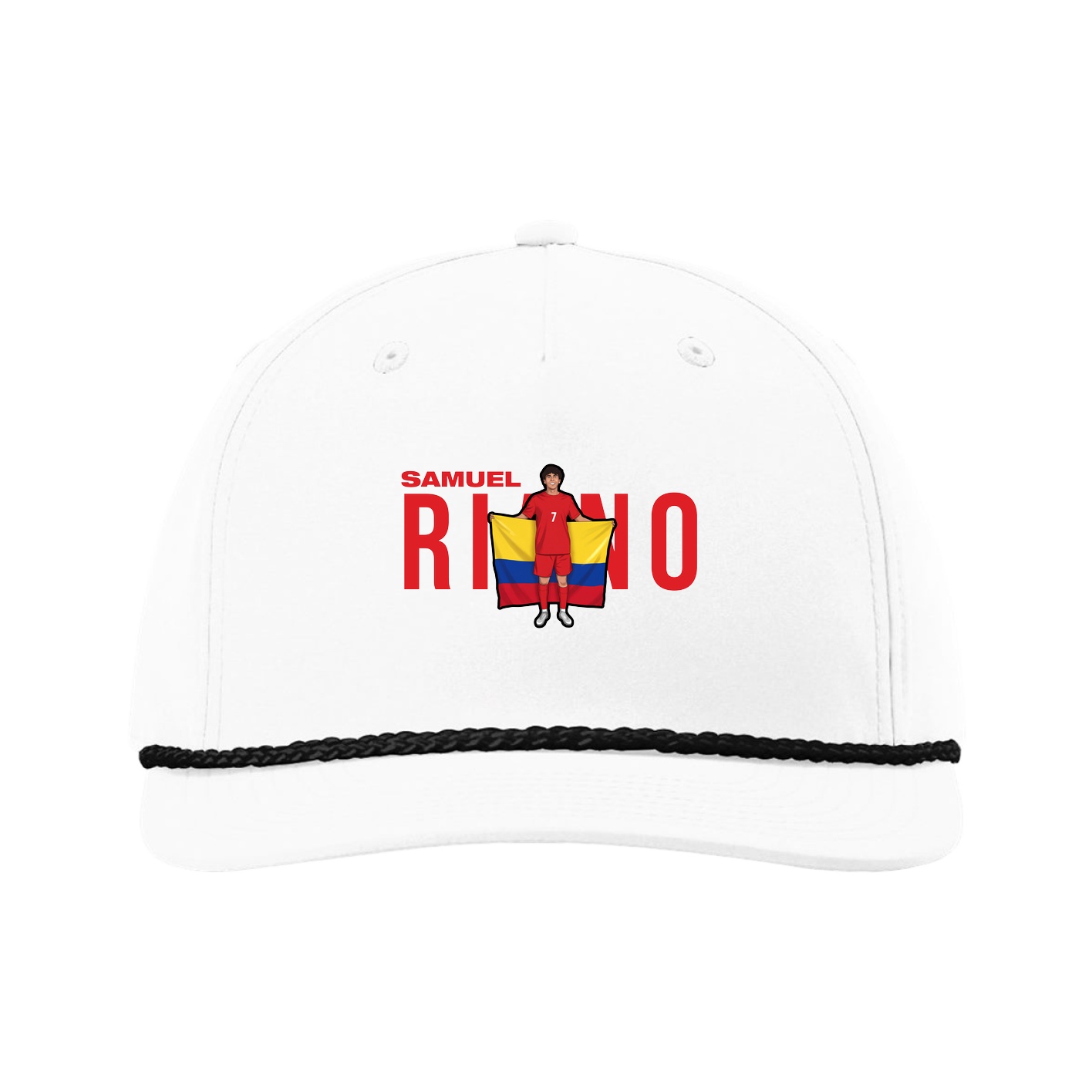 Five-Panel Classic Rope Cap — Player Name in White