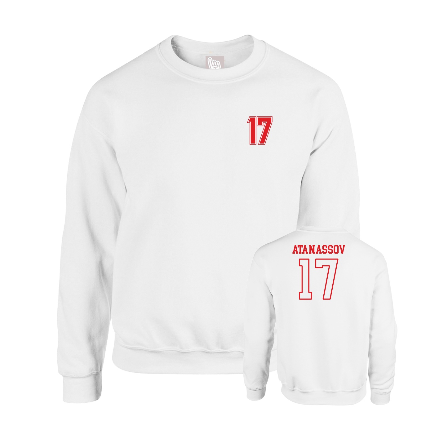 Fleece Crew — Chest Back in White