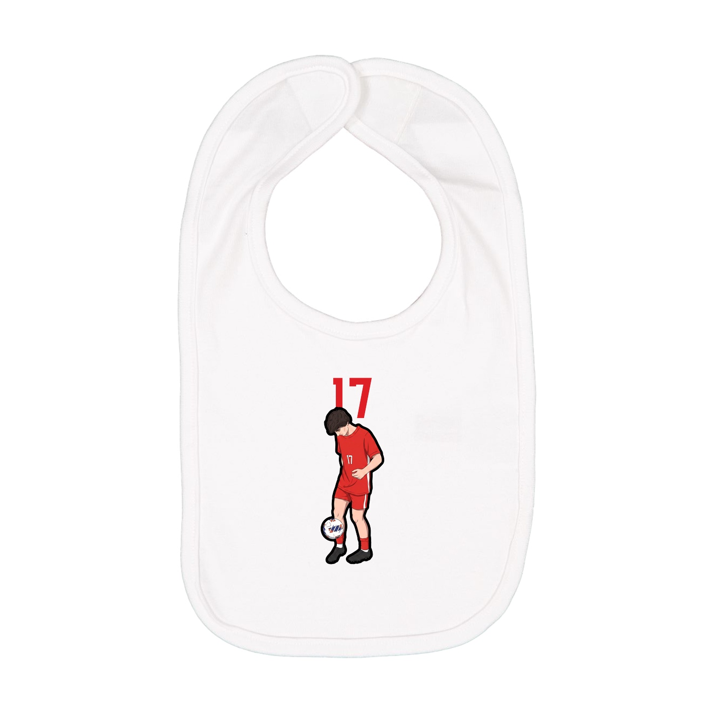 Infant Bib — Number Top in White