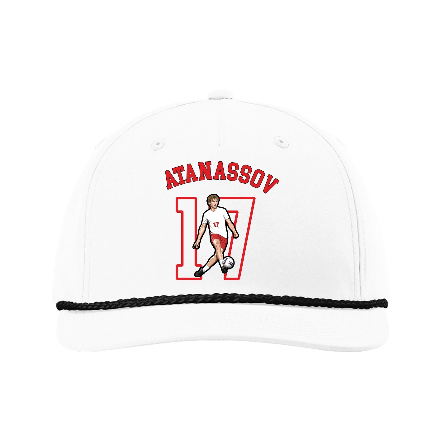 Five-Panel Classic Rope Cap — Shirsey Arch in White