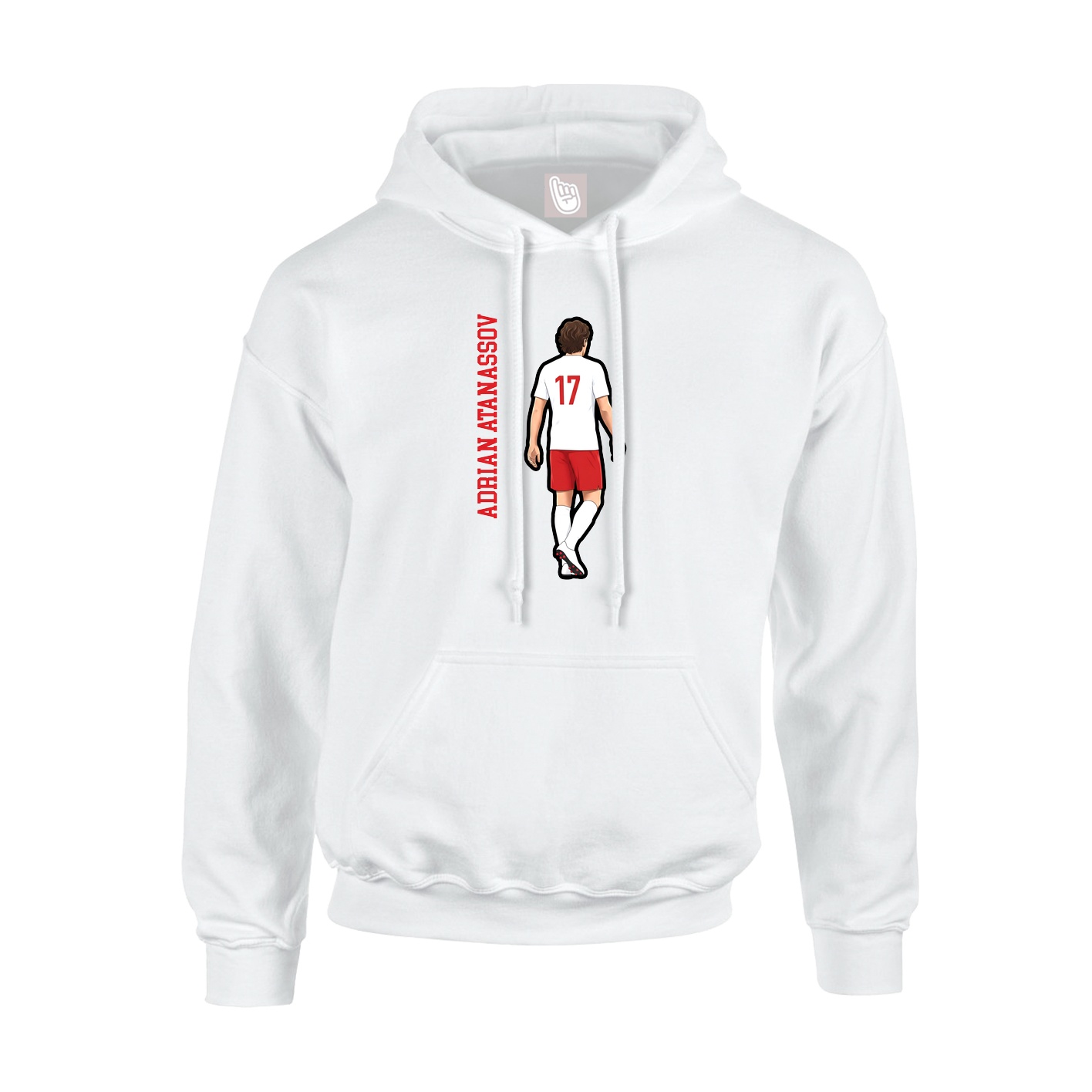 Youth Hoodie — Name Vertical in White