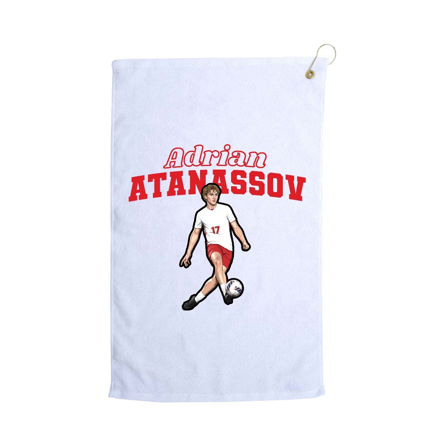 Golf Towel — Name Arch in White