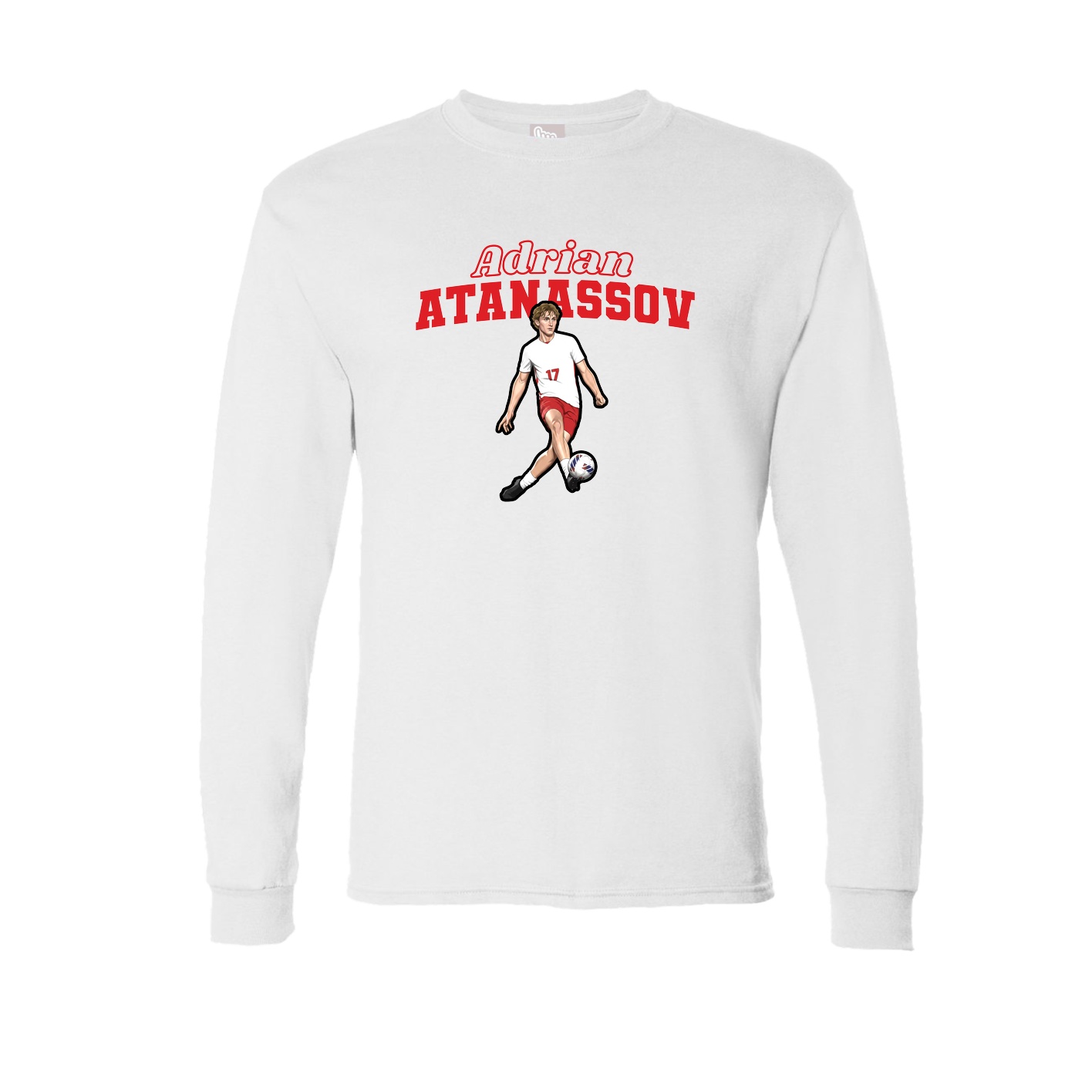 Long Sleeve Tee — Name Arch in White