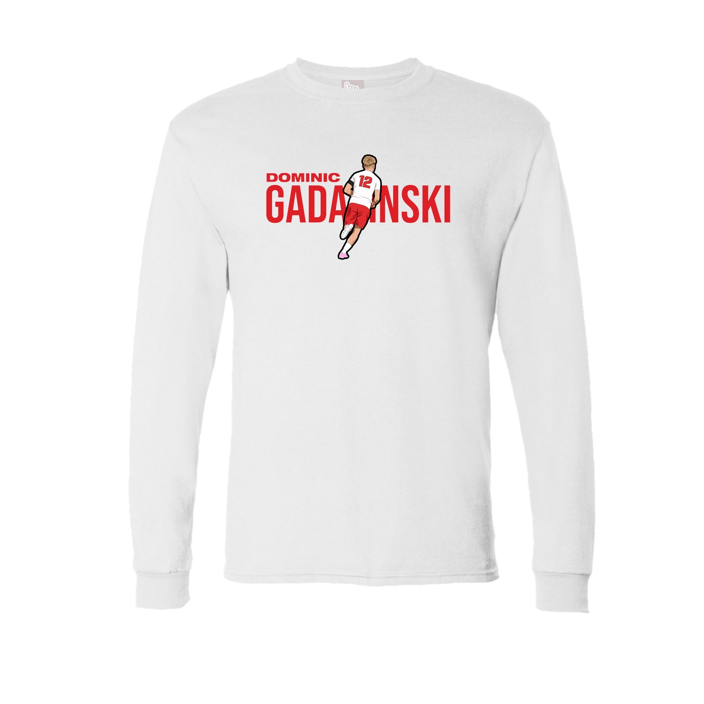 Long Sleeve Tee — Player Name in White
