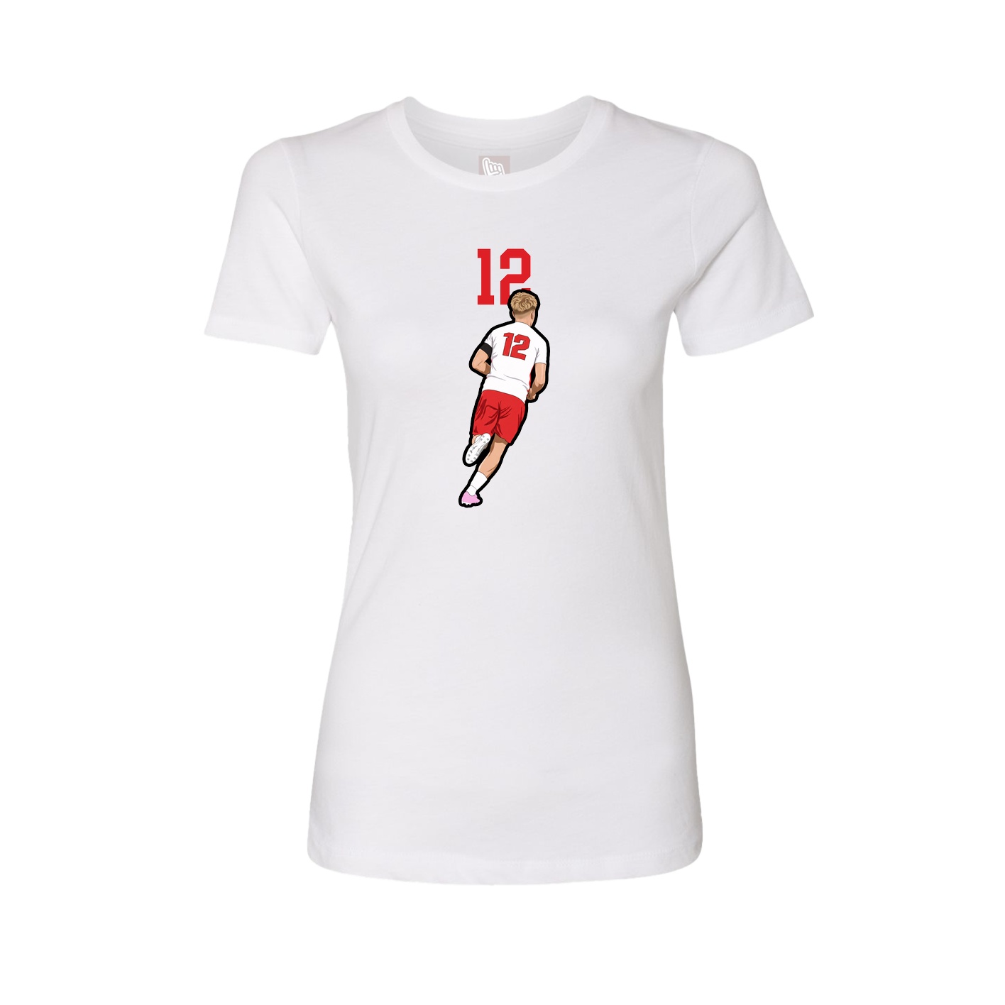 Fitted Women's Tee — Number Top in White