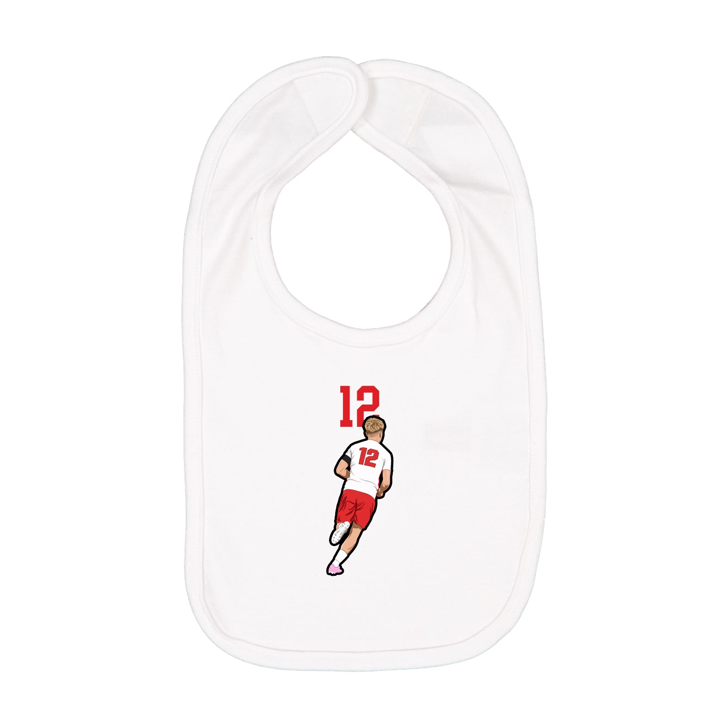 Infant Bib — Number Top in White
