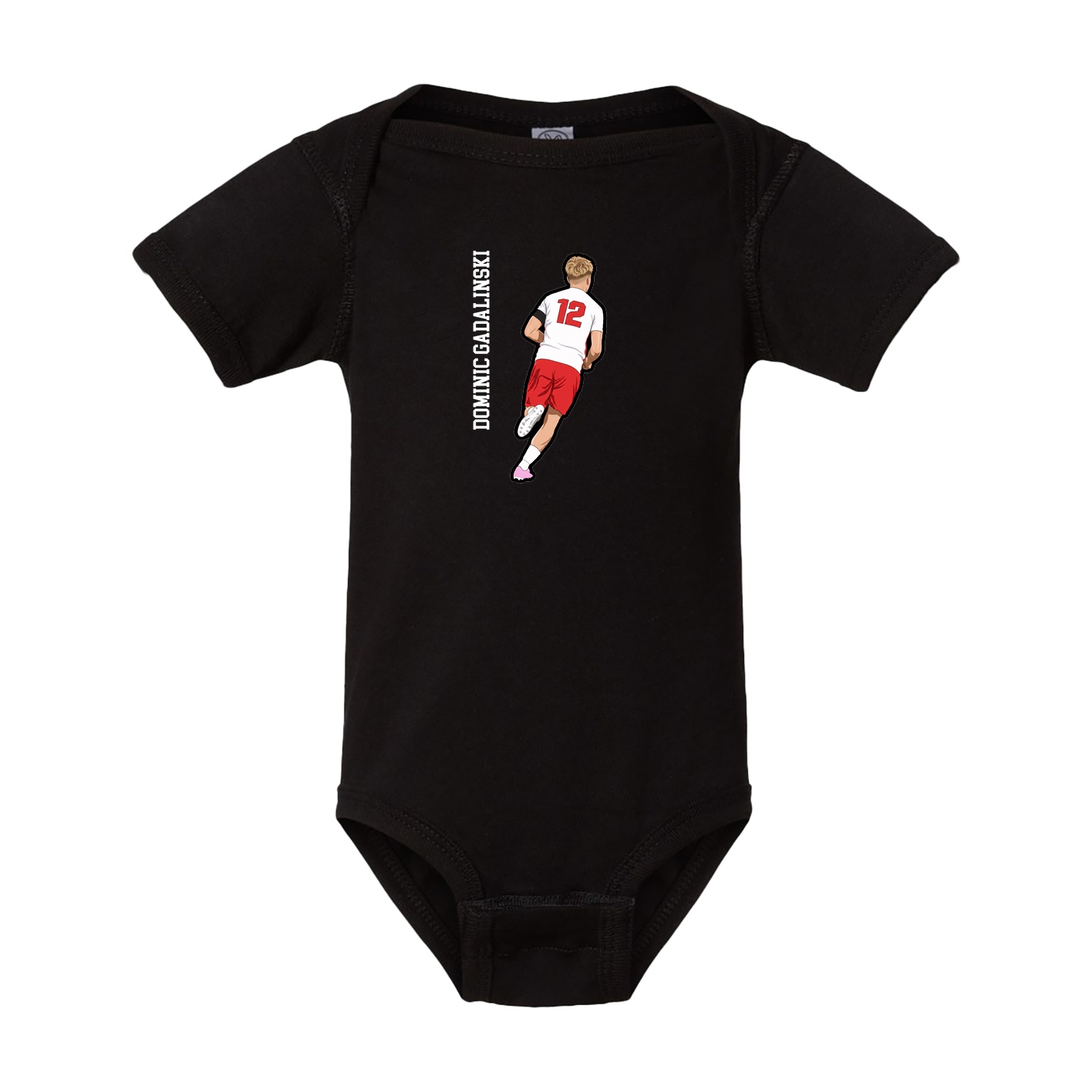 Baby Onesie — Name Vertical in Black