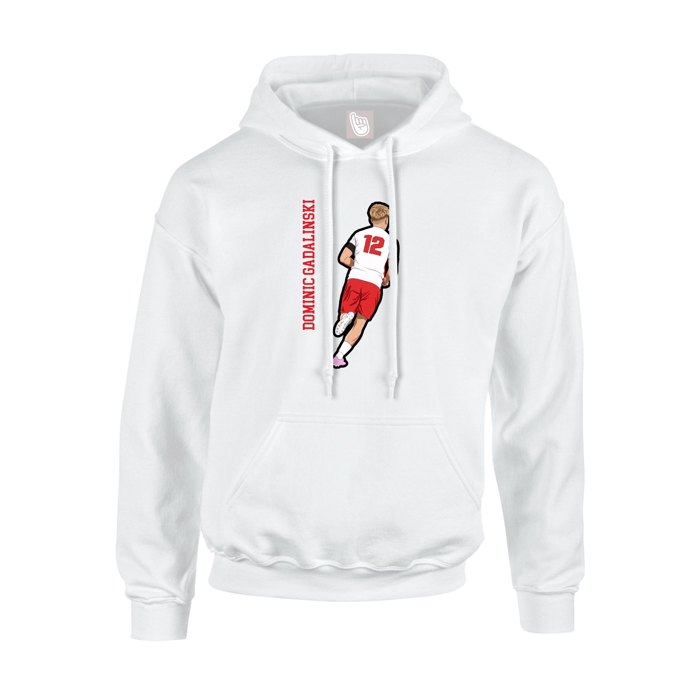 Youth Hoodie — Name Vertical in White