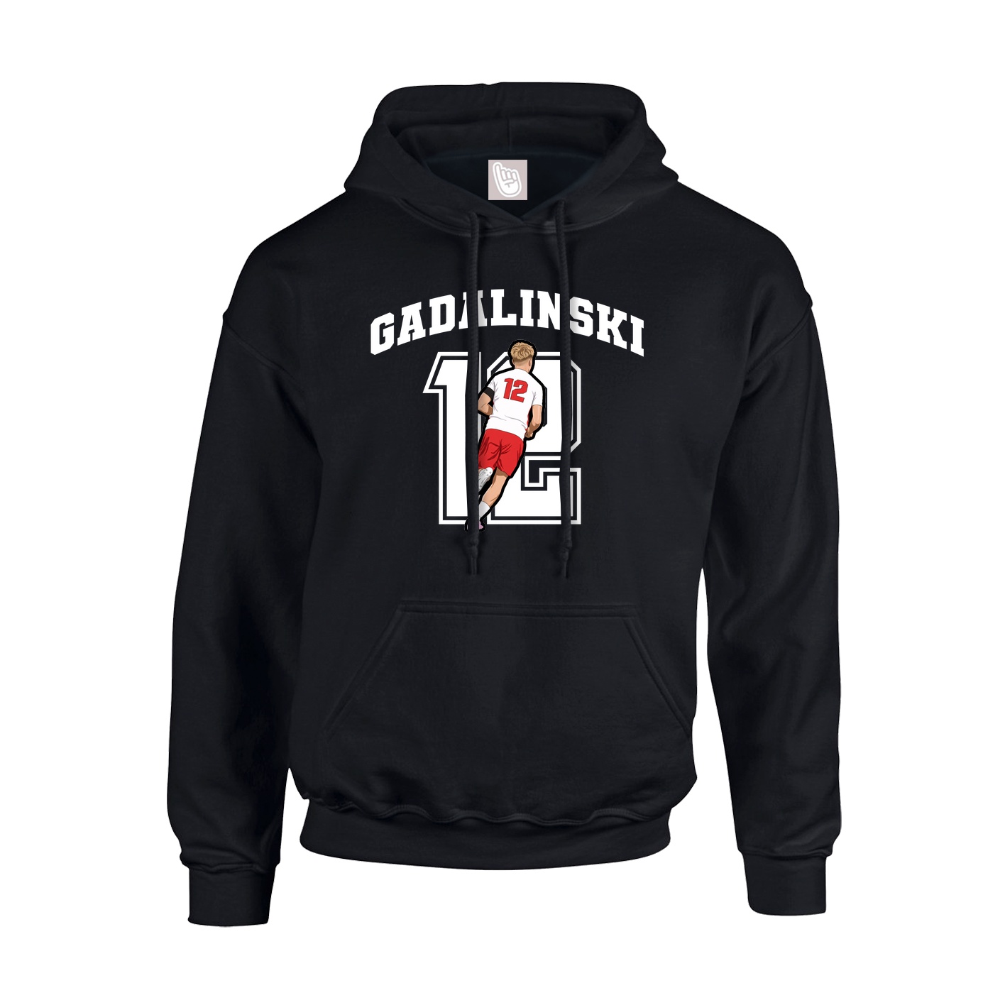 Youth Hoodie — Number in Black