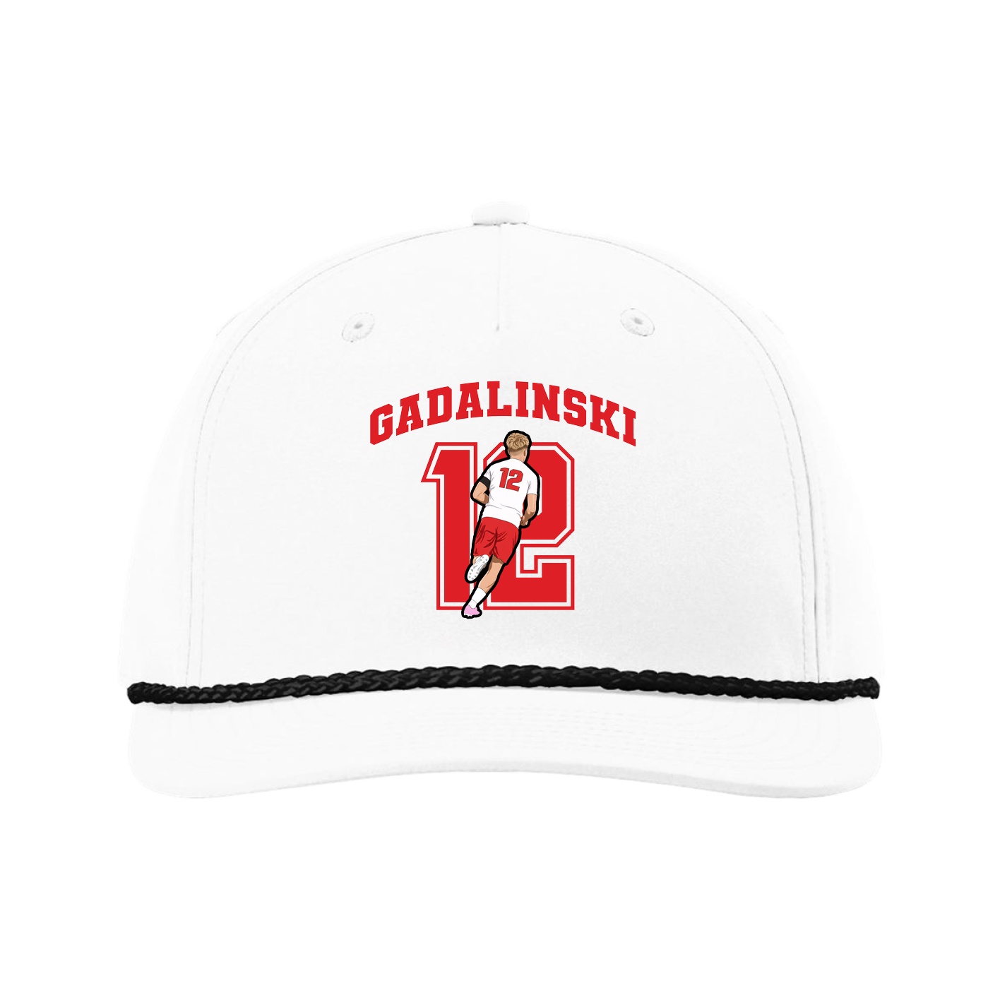 Five-Panel Classic Rope Cap — Number in White