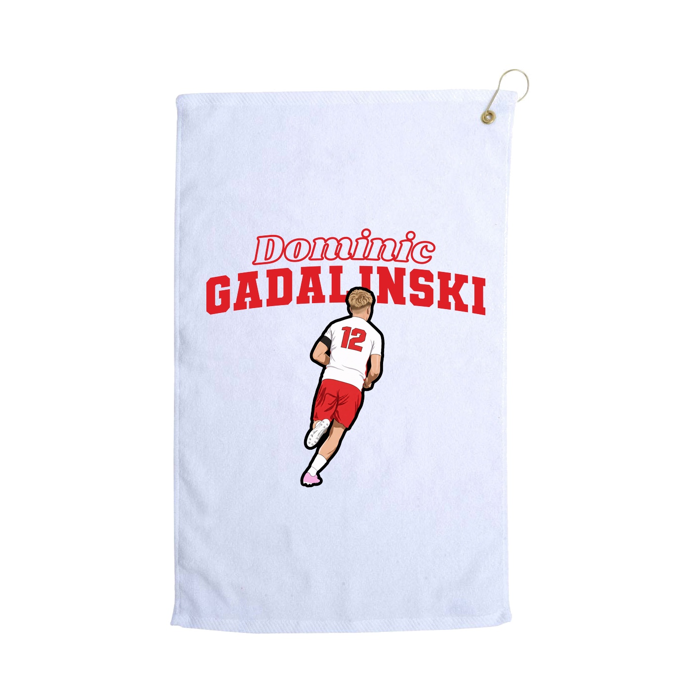 Golf Towel — Name Arch in White