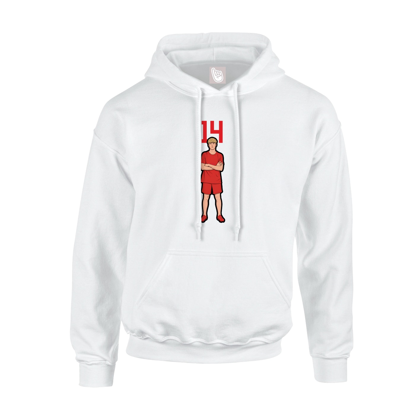 Hoodie — Number Top in White