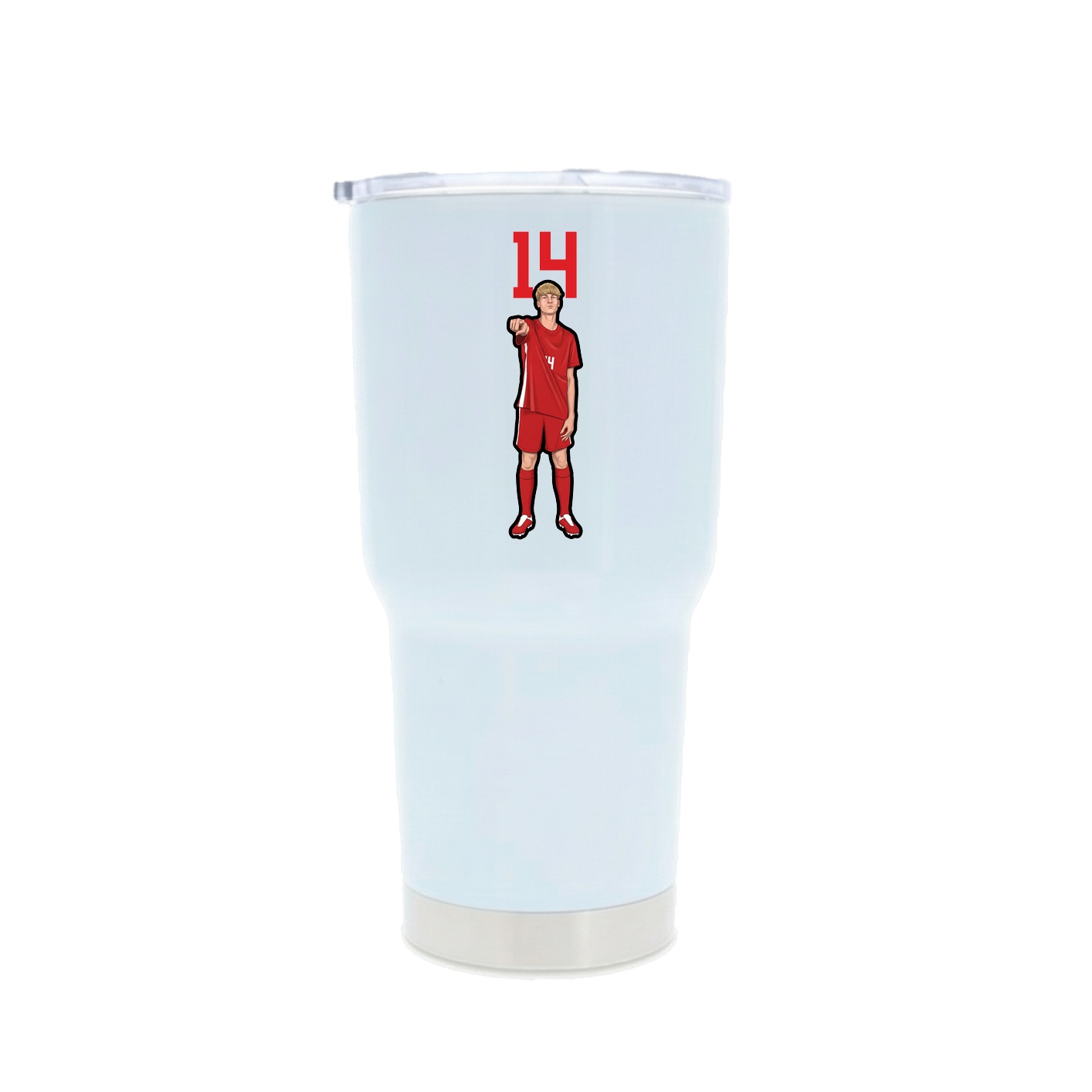 30oz Stainless Steel Tumbler — Number Top in White