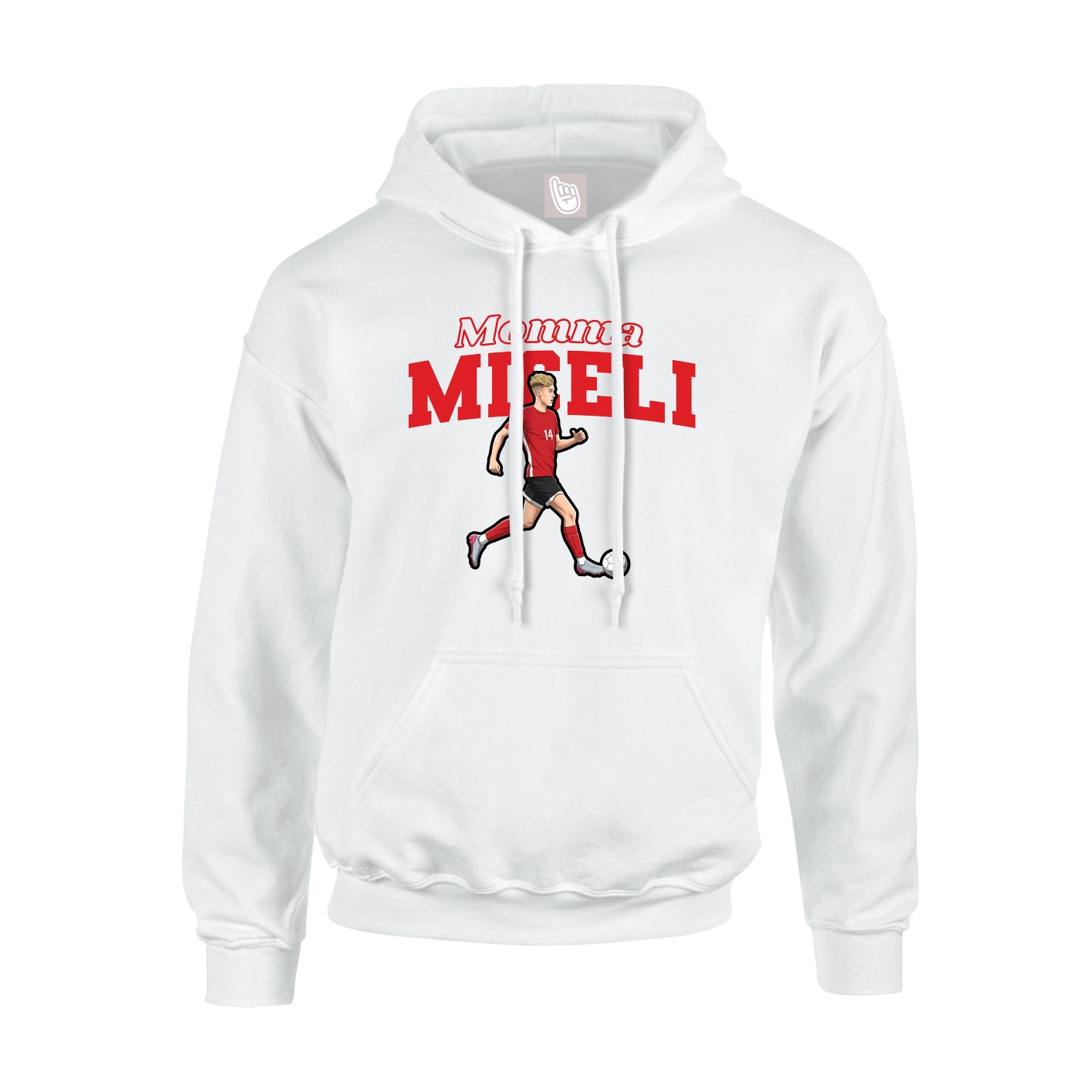 Youth Hoodie — Mothers Day Block in White