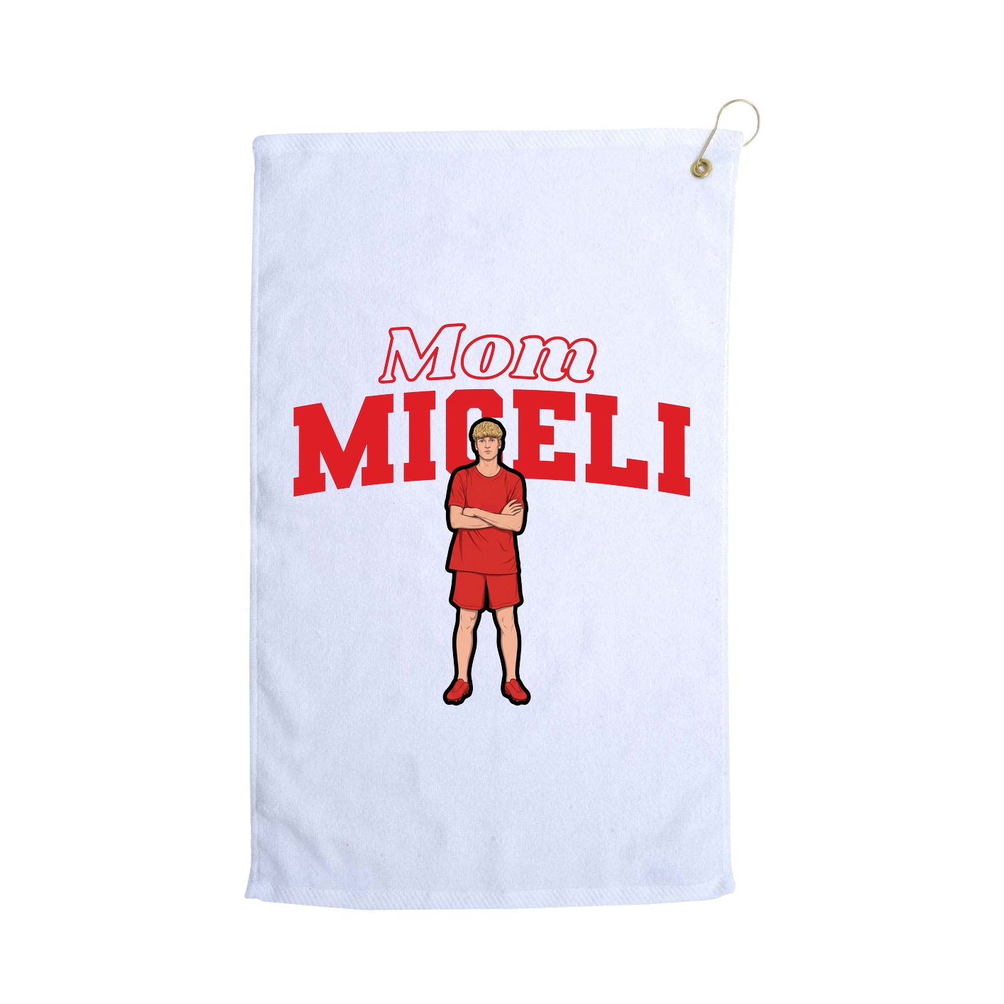 Golf Towel — Mothers Day Block in White