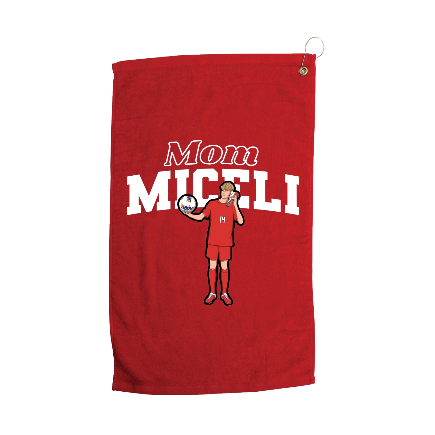 Golf Towel — Mothers Day Block in Red