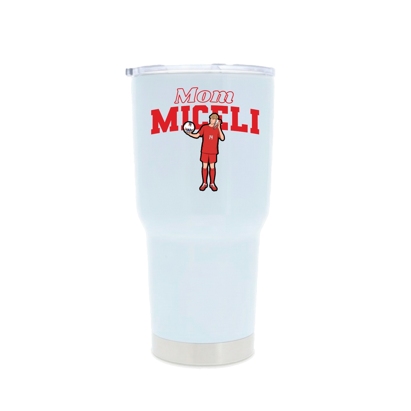 30oz Stainless Steel Tumbler — Mothers Day Block in White