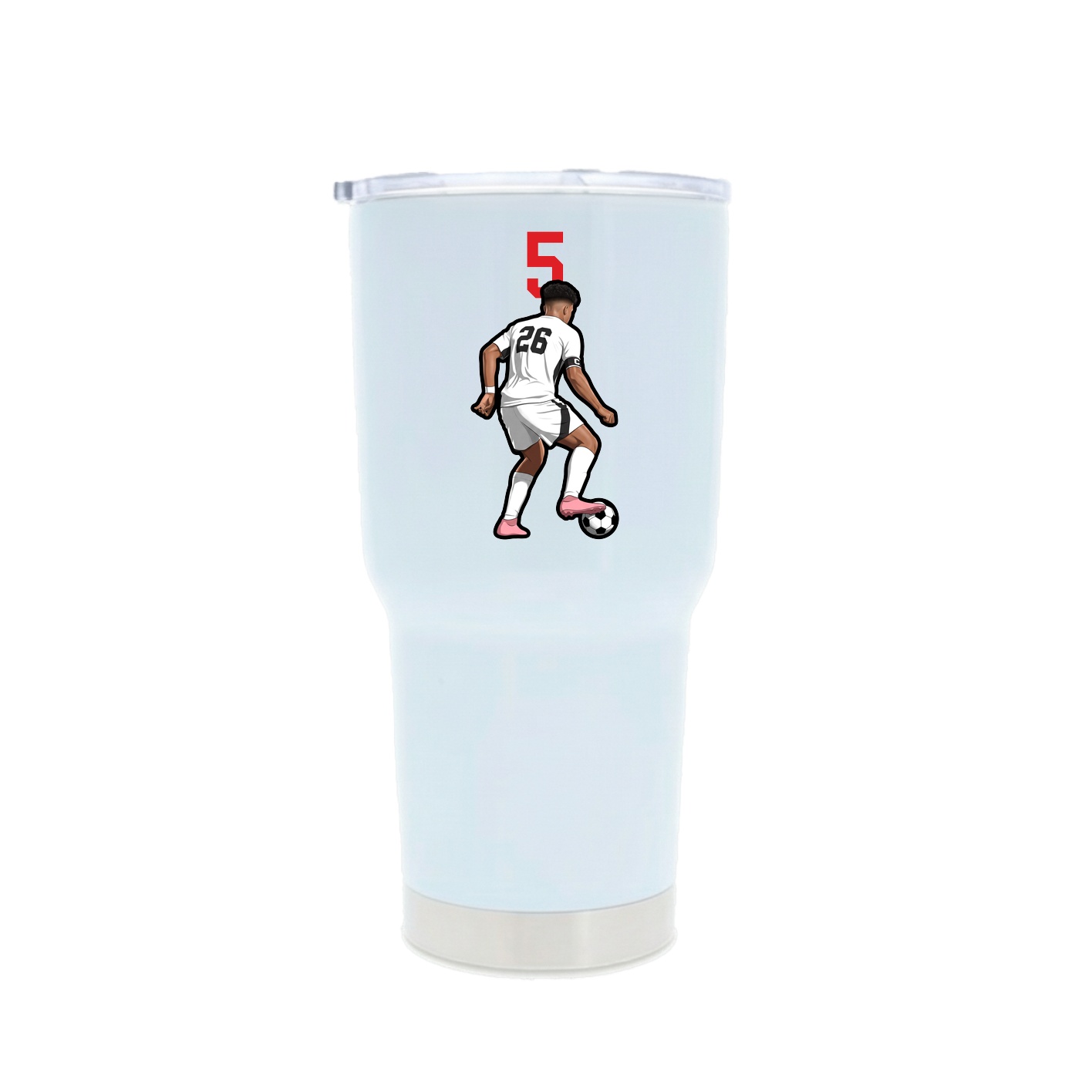 30oz Stainless Steel Tumbler — Number Top in White