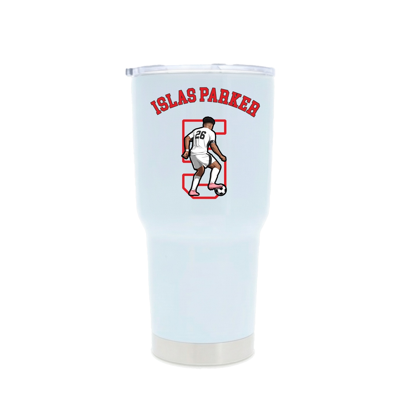 30oz Stainless Steel Tumbler — Shirsey Arch in White