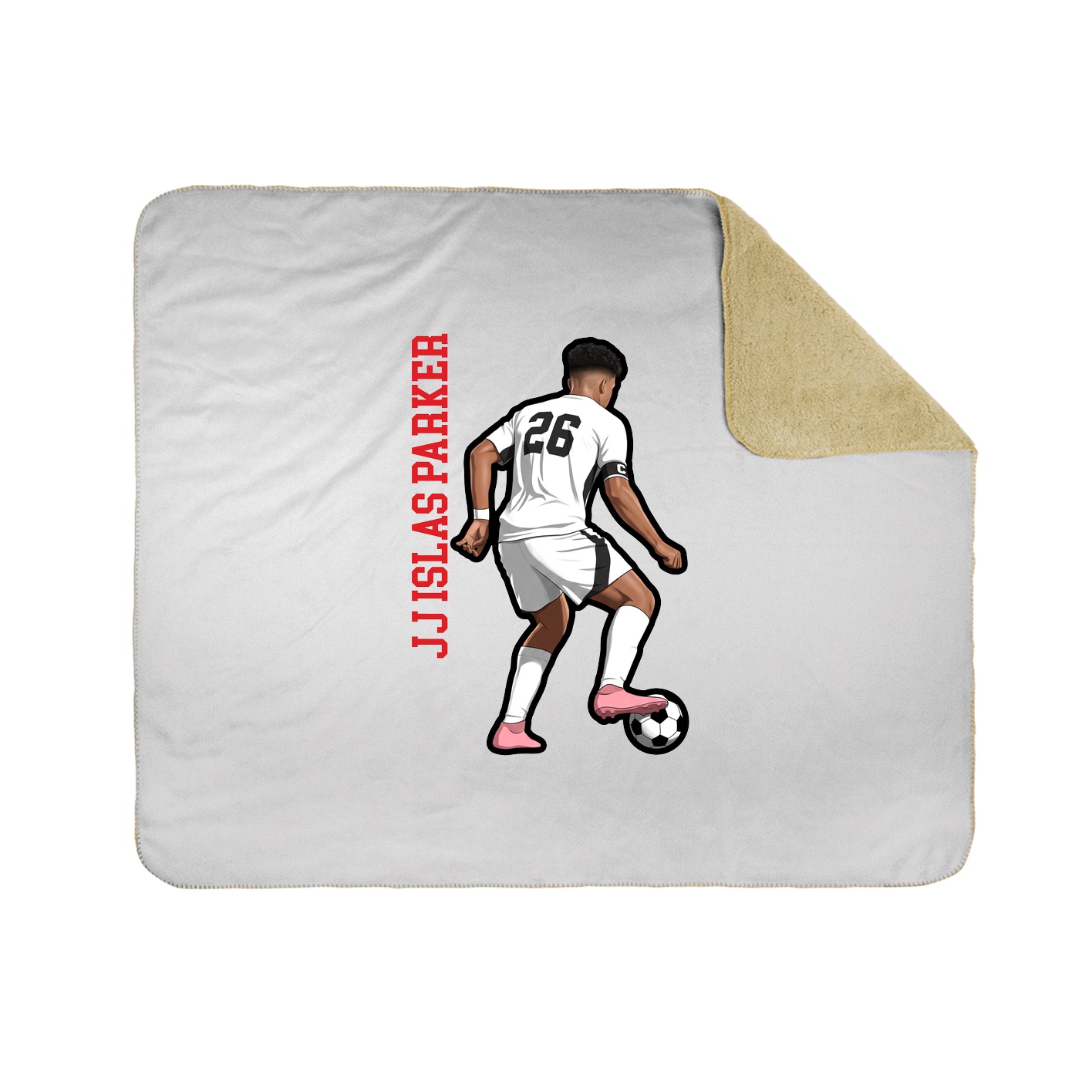 Throw Blanket — Name Vertical in White