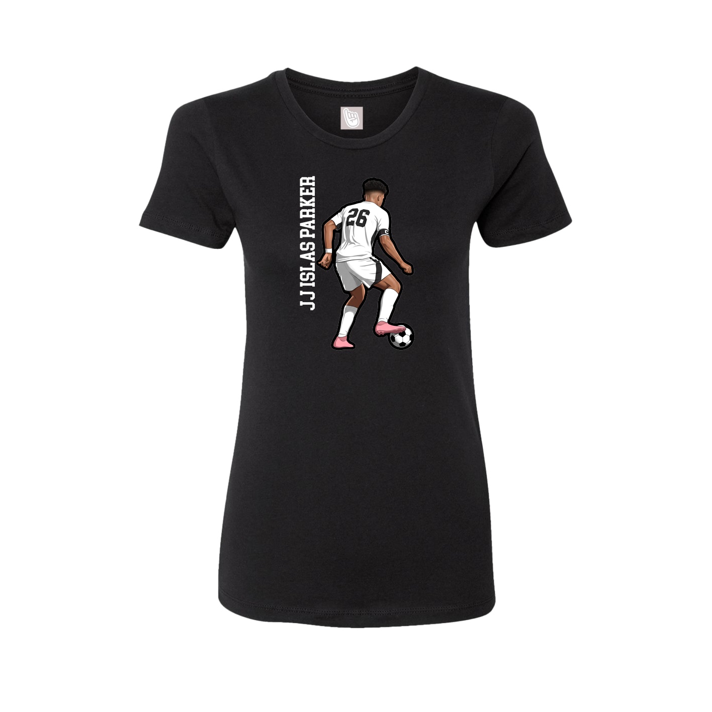 Womens Tee — Name Vertical in Black