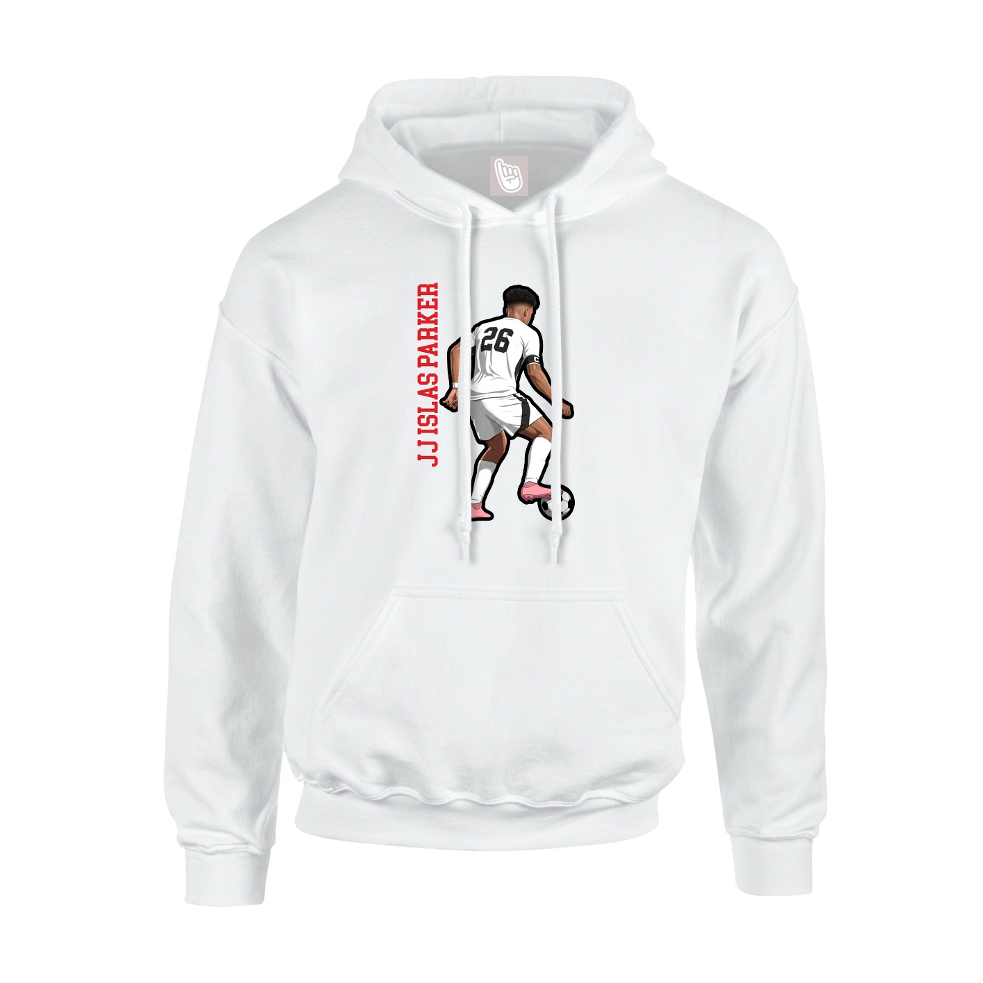 Youth Hoodie — Name Vertical in White