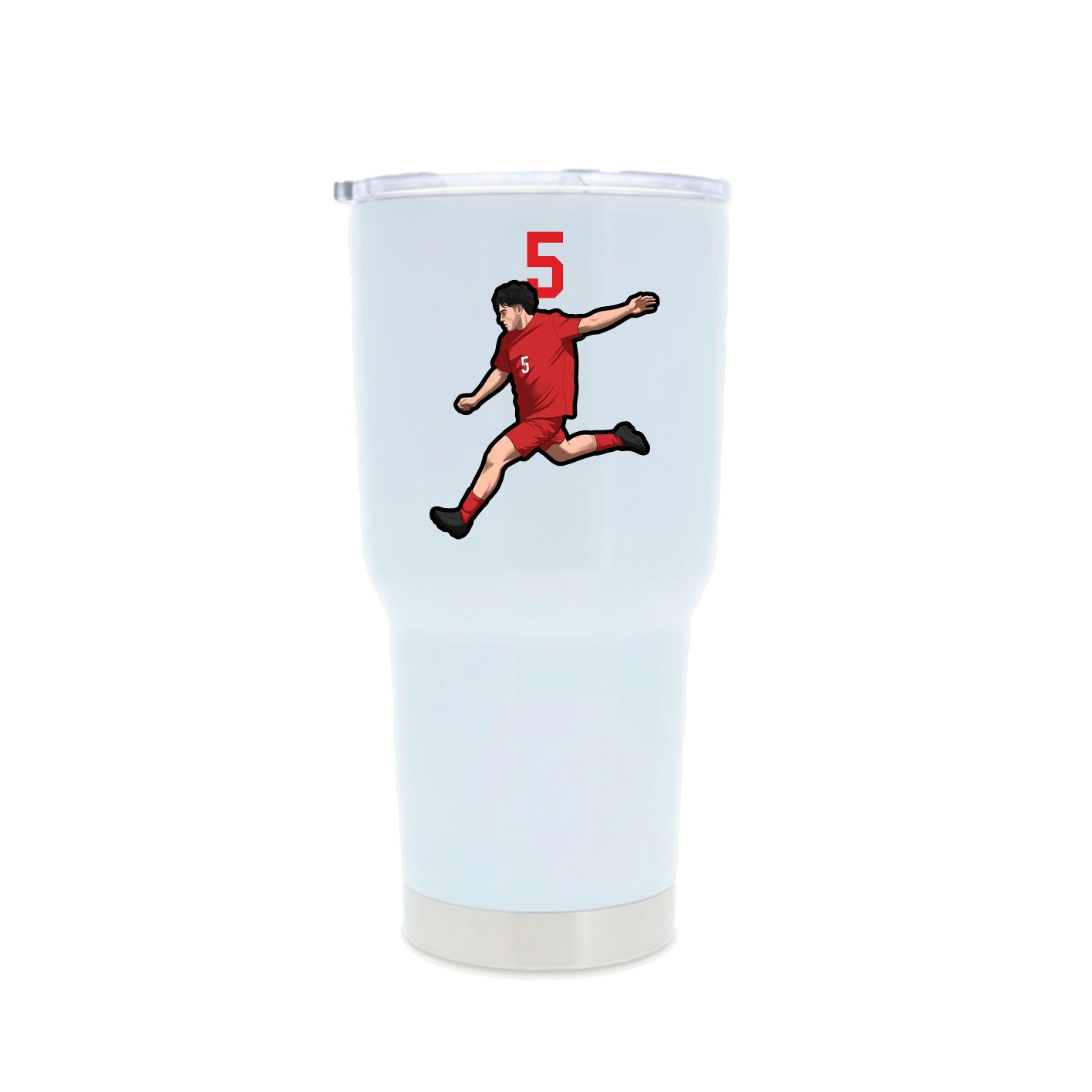 30oz Stainless Steel Tumbler — Number Top in White