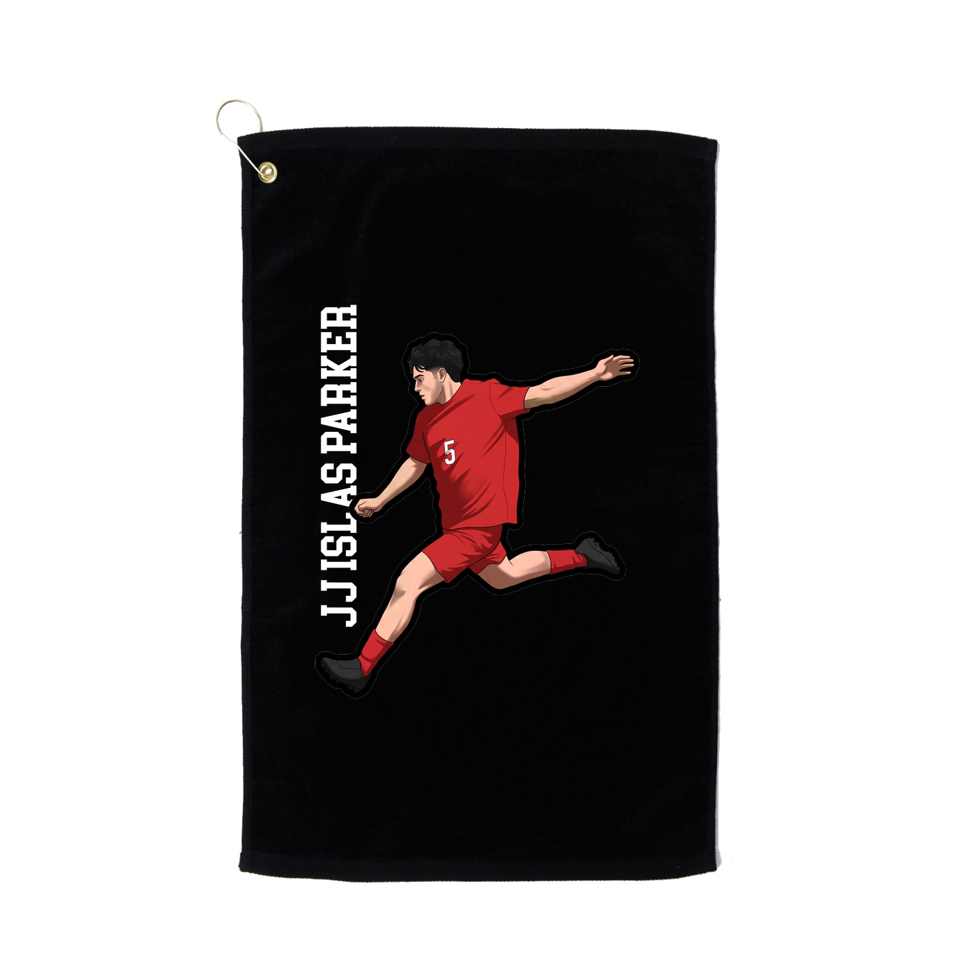 Golf Towel — Name Vertical in Black