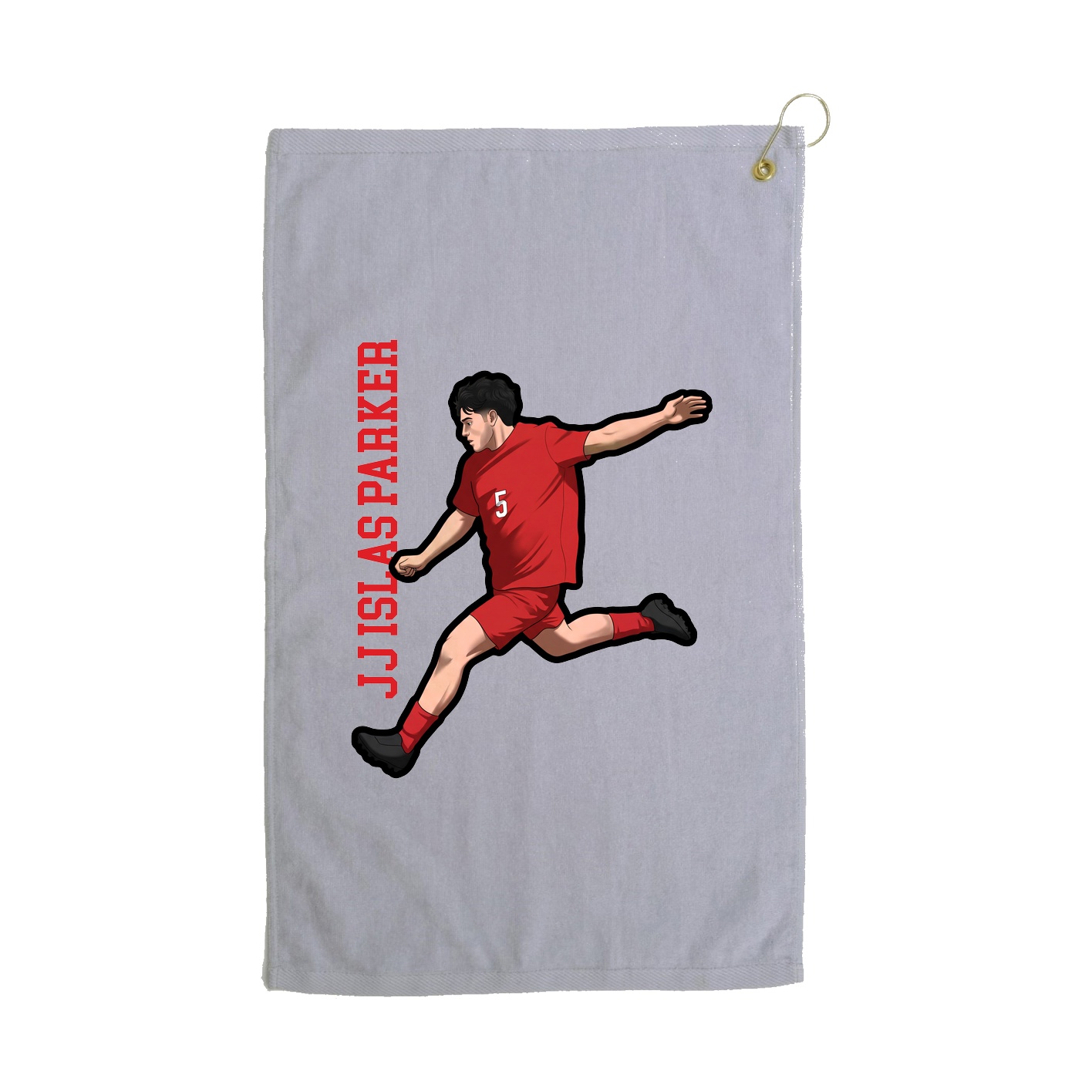 Golf Towel — Name Vertical in Grey