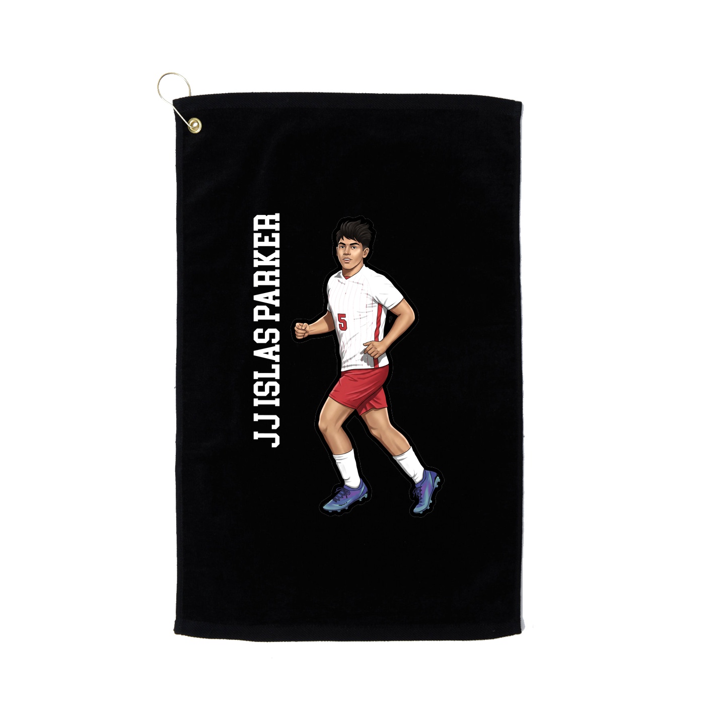 Golf Towel — Name Vertical in Black