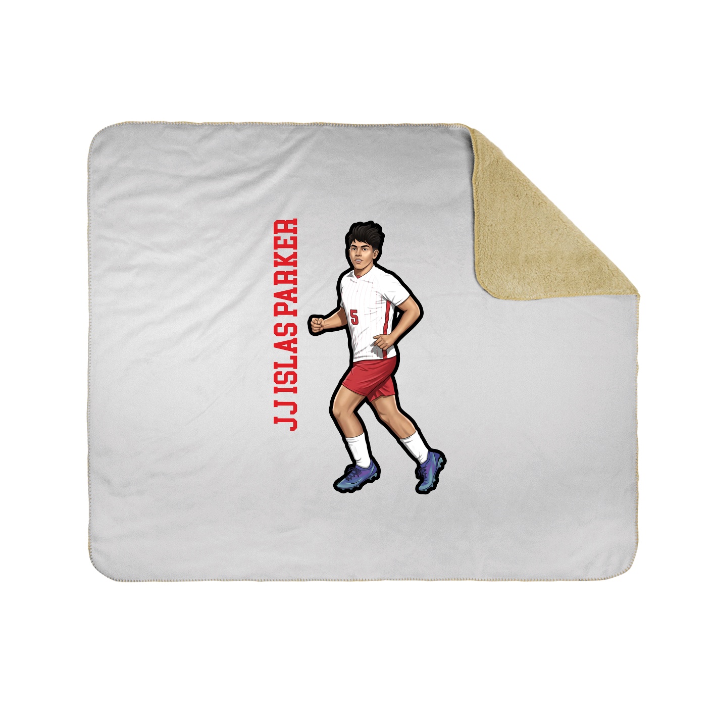 Throw Blanket — Name Vertical in White