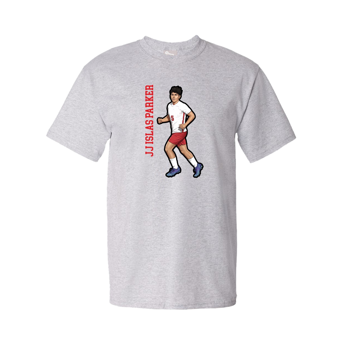 Tee — Name Vertical in Grey