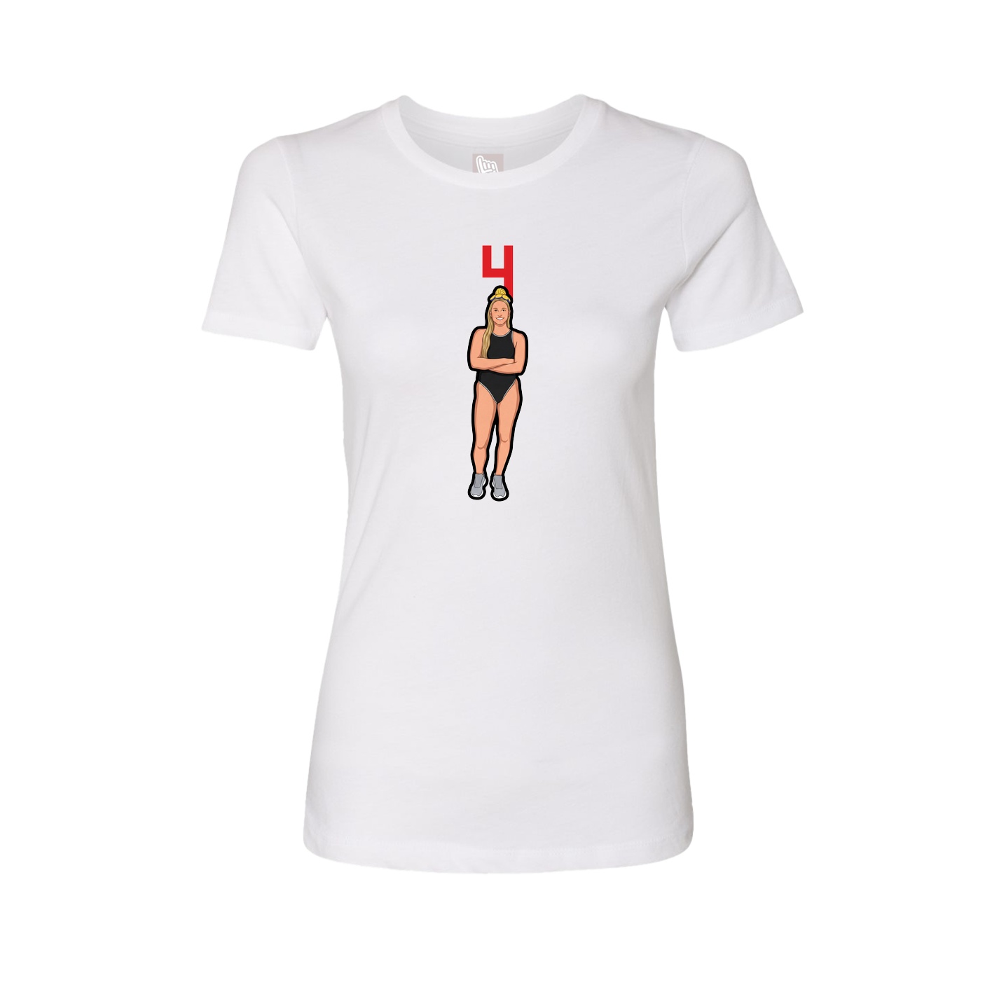 Fitted Women's Tee — Number Top in White