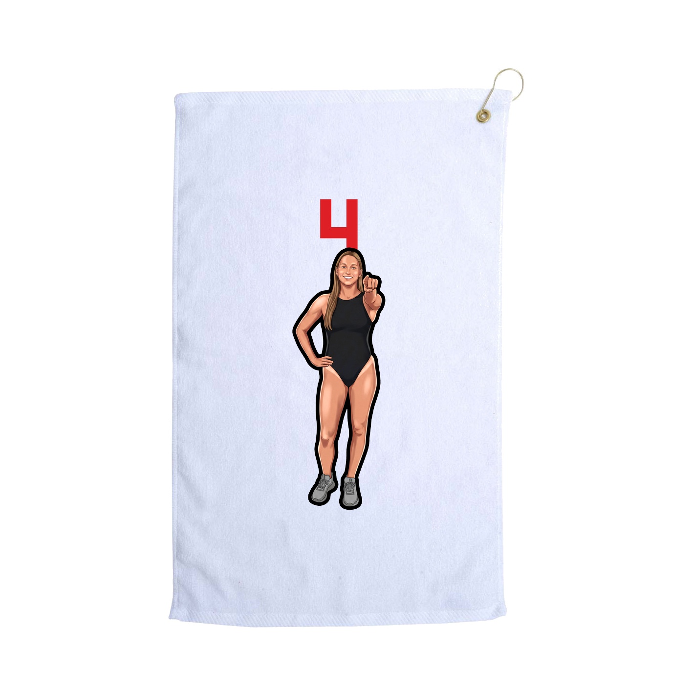 Golf Towel — Number Top in White