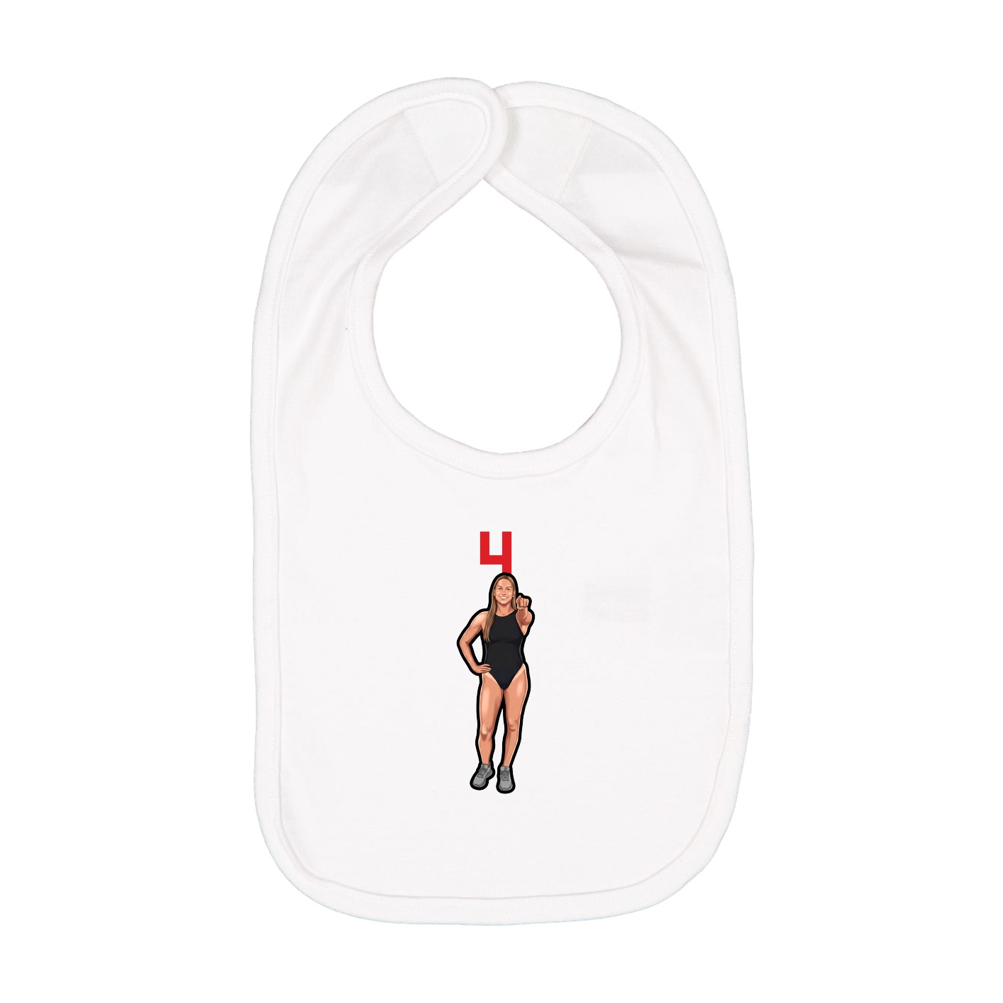 Infant Bib — Number Top in White