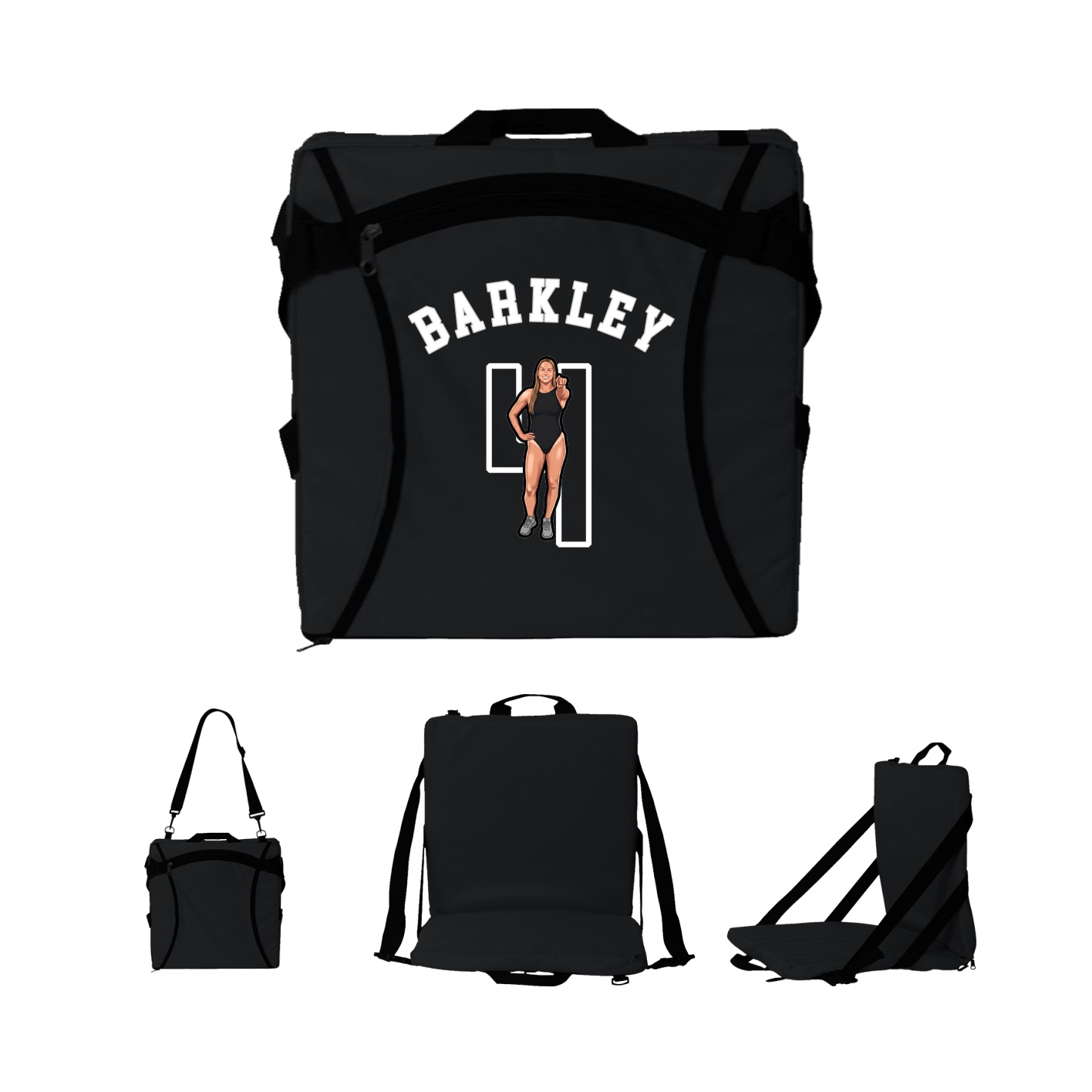 Folding Stadium Seat — Shirsey Arch in Black