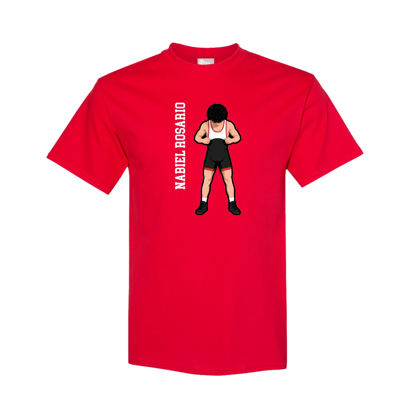 Youth Tee — Name Vertical in Red
