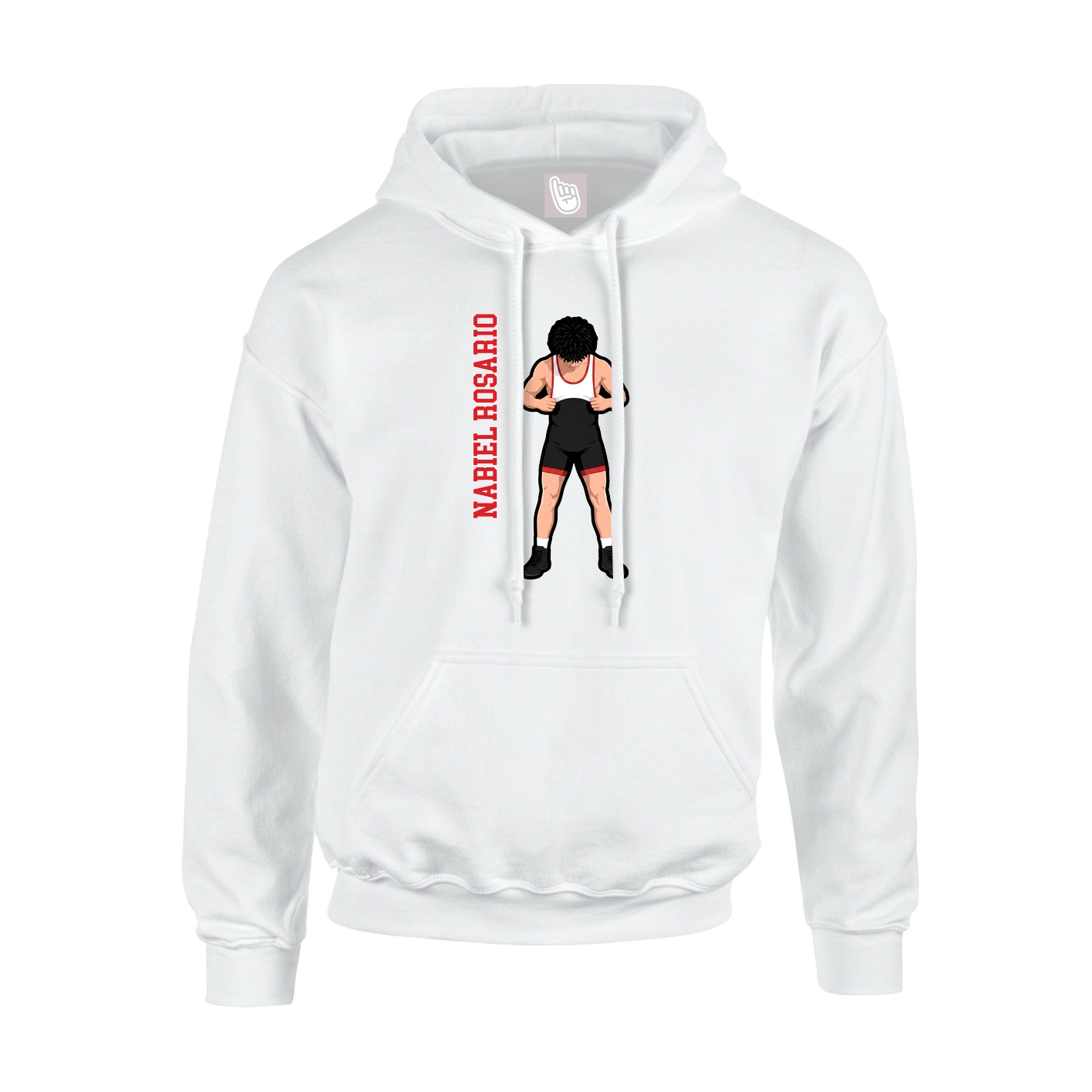 Youth Hoodie — Name Vertical in White