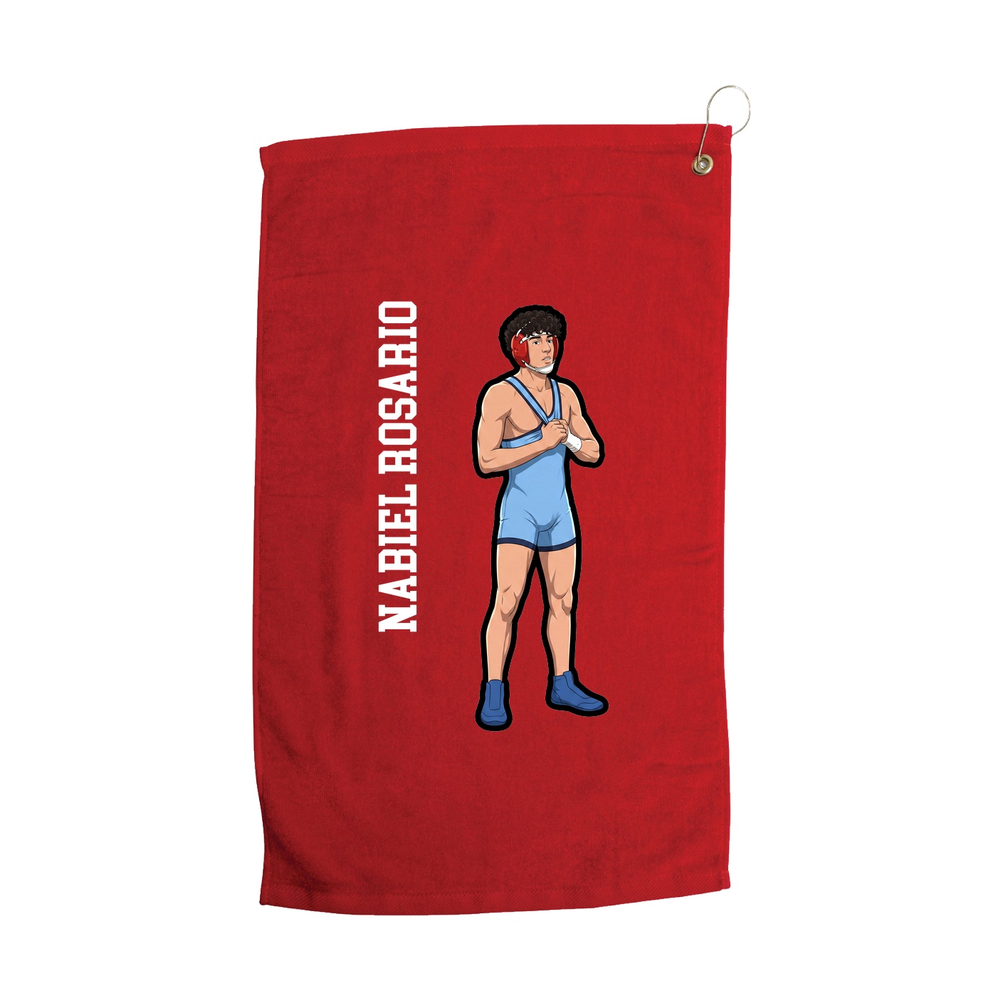 Golf Towel — Name Vertical in Red