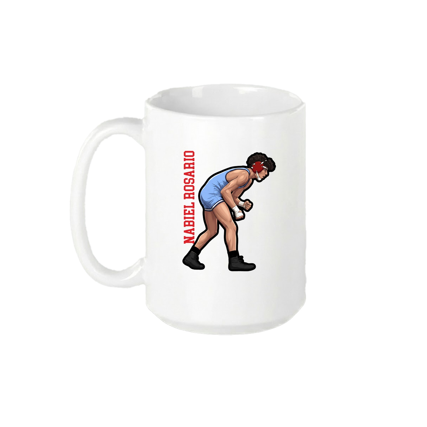 15oz Coffee Mug — Name Vertical in White