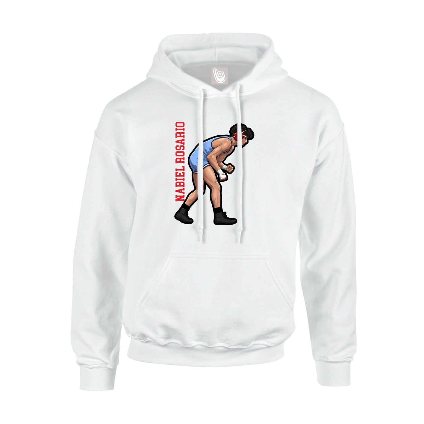 Hoodie — Name Vertical in White