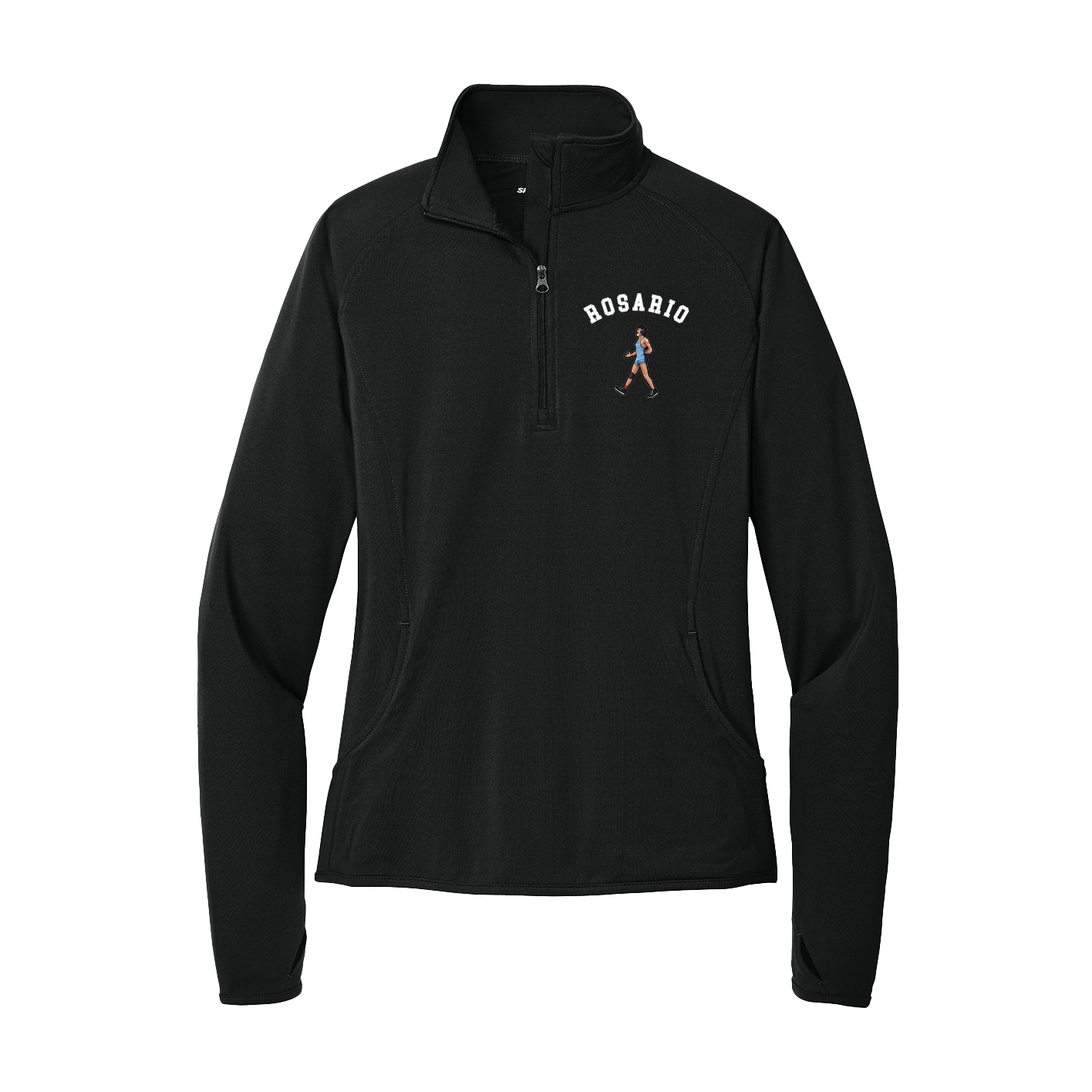 Women's Q-Zip Pullover — Shirsey Arch in Black