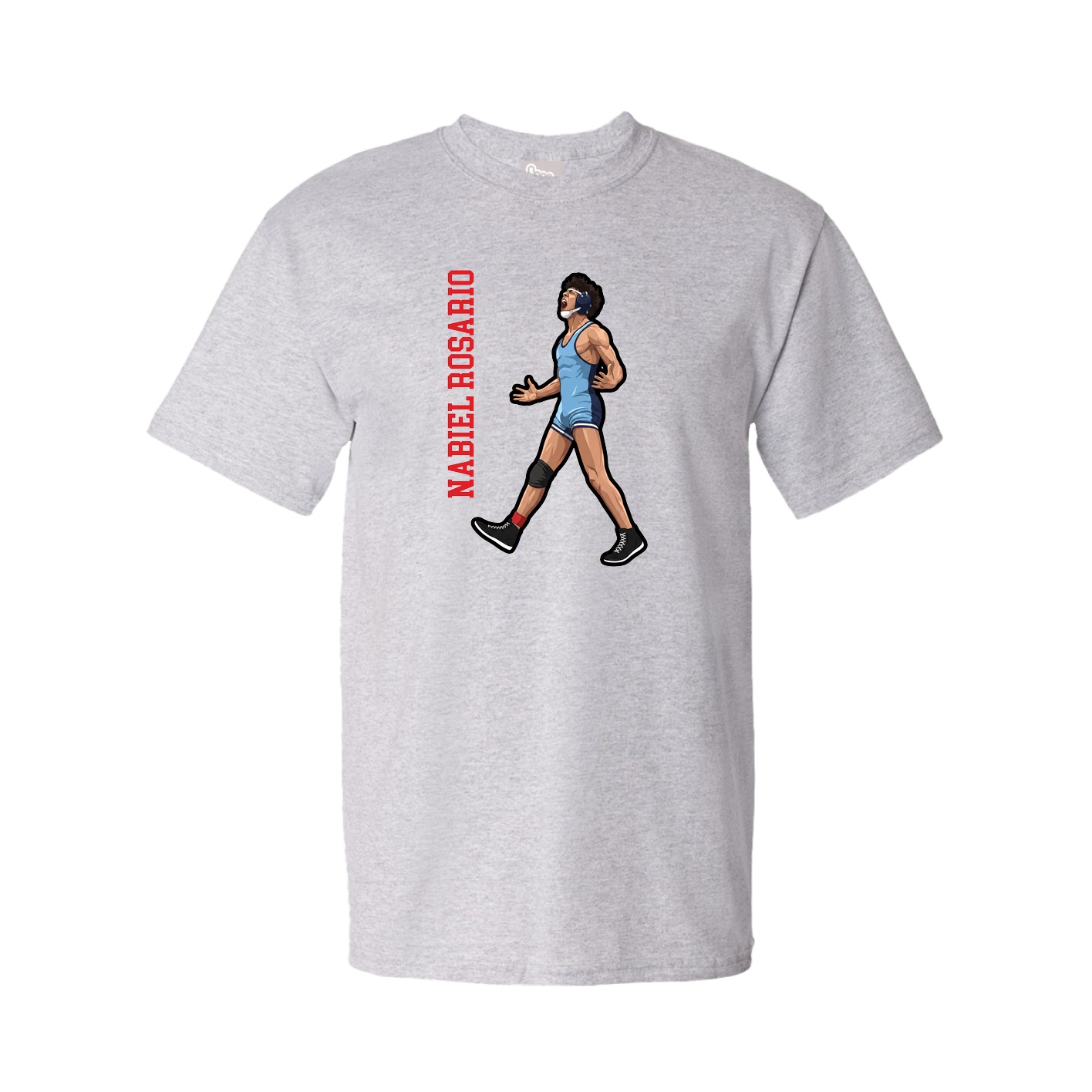 Youth Tee — Name Vertical in Grey