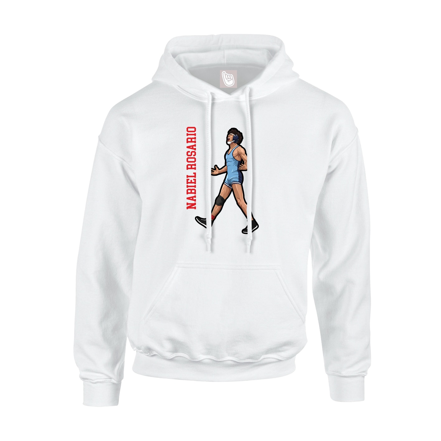 Youth Hoodie — Name Vertical in White
